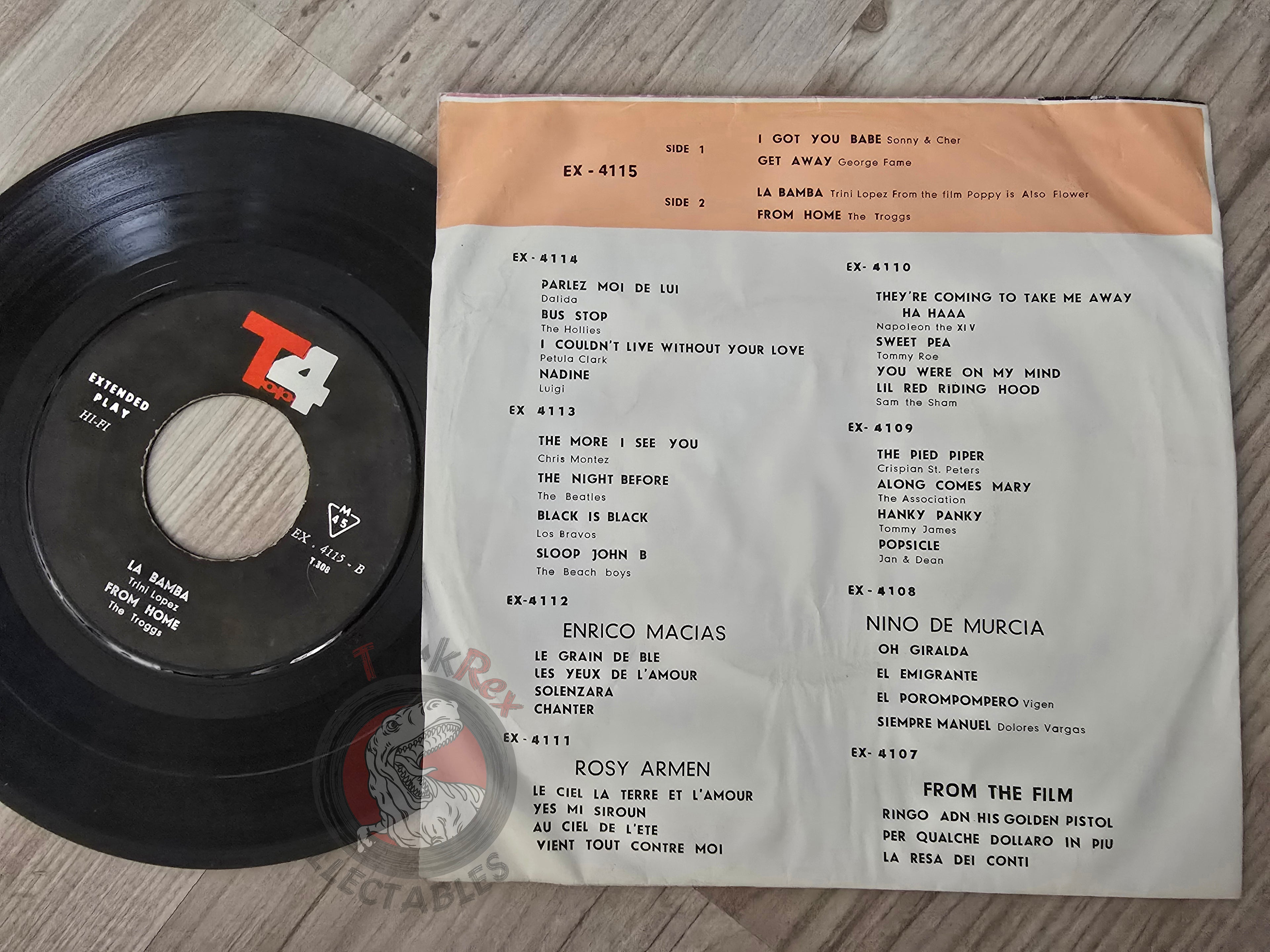 Sonny & Cher / Georgie Fame / The Troggs 7" Iran Pressing Vinyl Iranian Edition