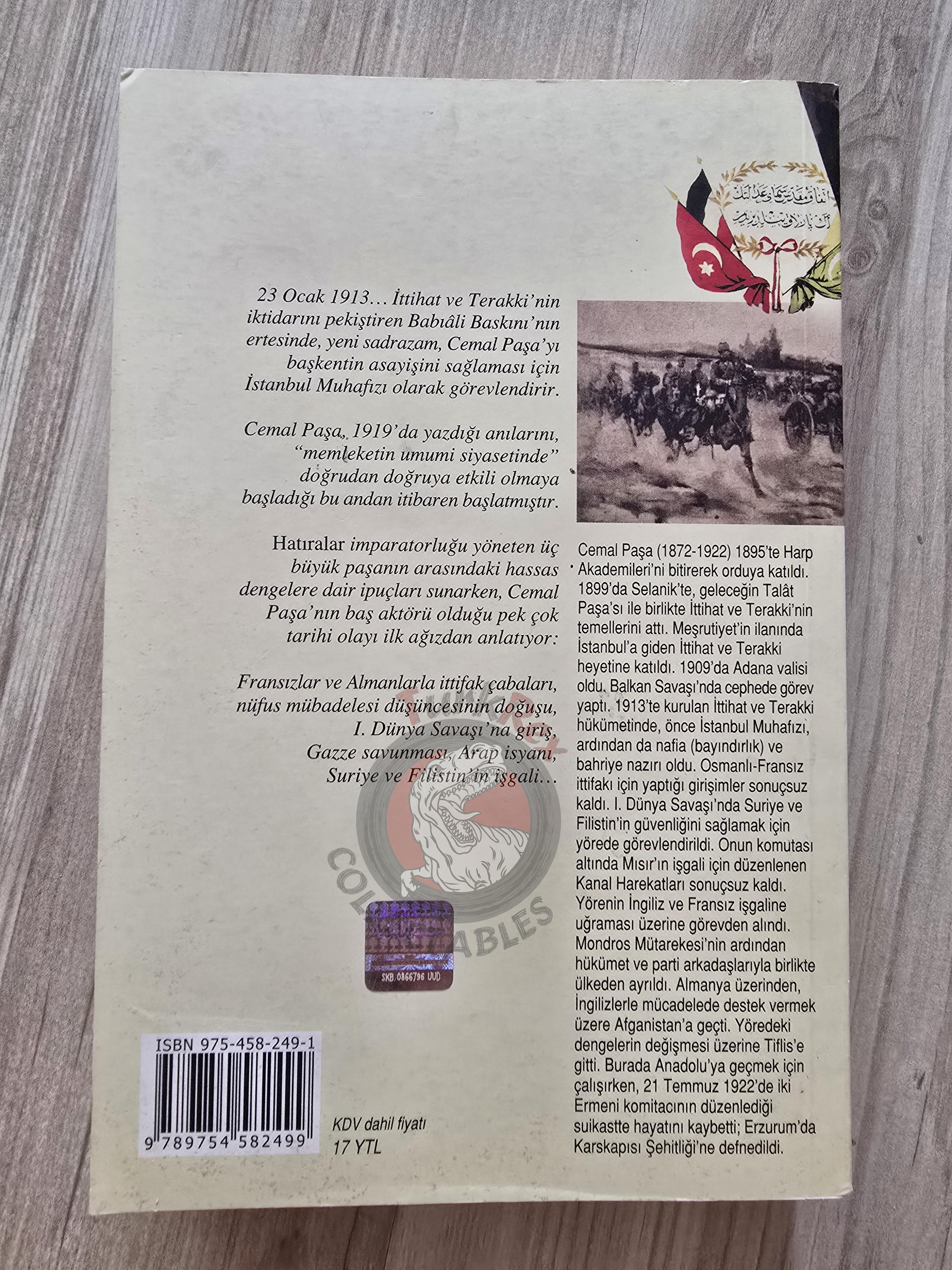 Memoirs of Djemal Pasha 2006 Turkish Book Turkey Cemal WW1 Ottoman Empire