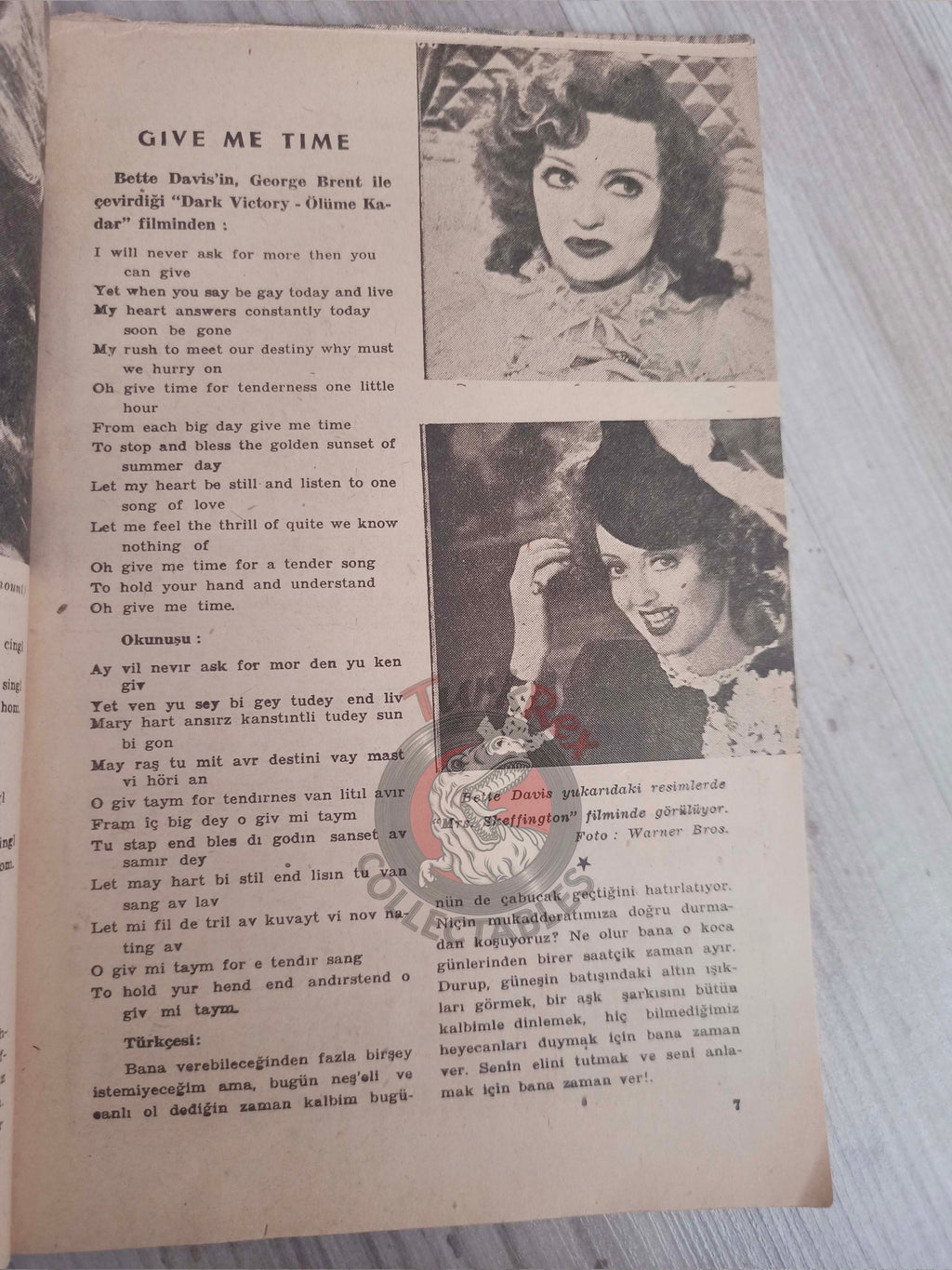 Yıldız 1946 50 Film Songs Turkish Mag Turkey Hollywood Deanna Durbin Alice Faye Lucille Ball