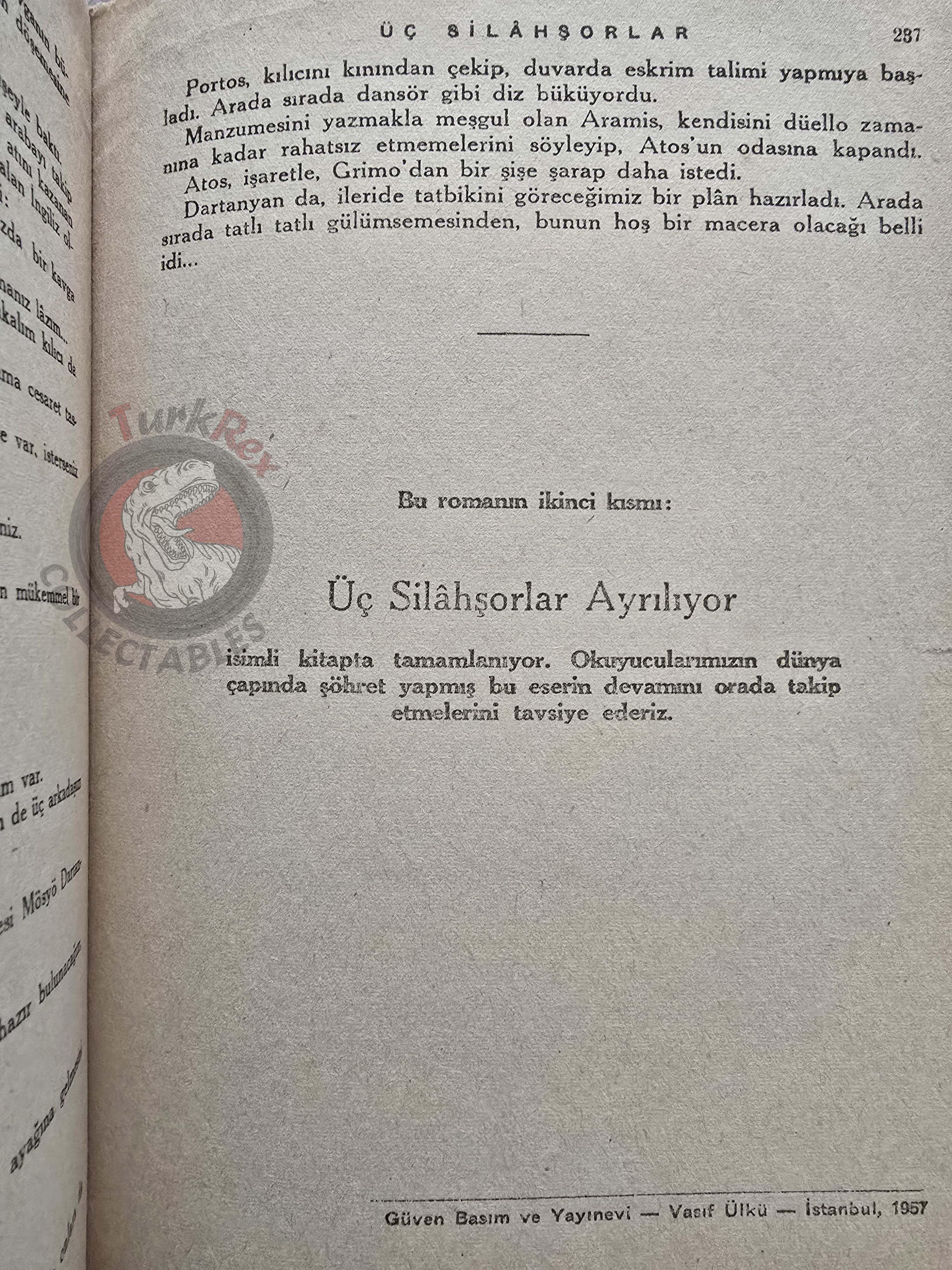 Alexandre Dumas –  The Three Musketeers 1957 Turkish Book Turkey