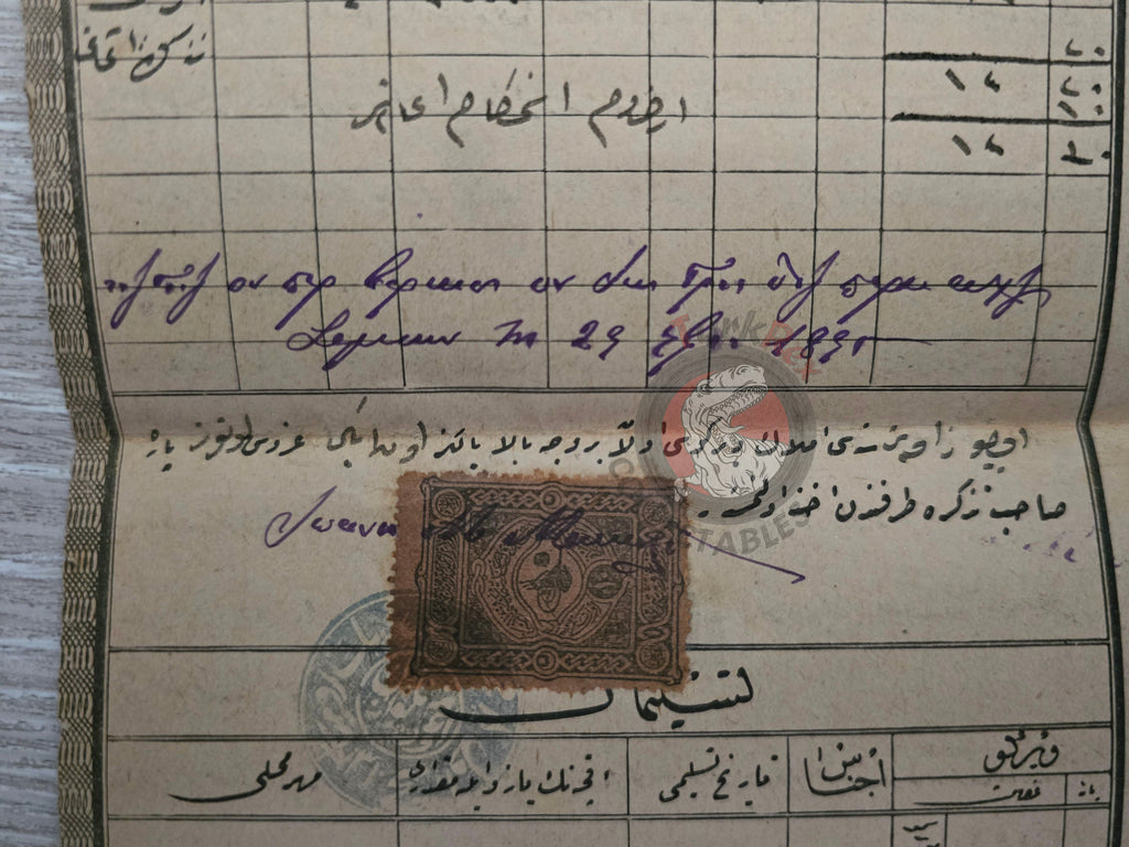 Ottoman Real Estate Tax Document 1895 Samsun Rum Quarter Greek Citizen Yuvan 1