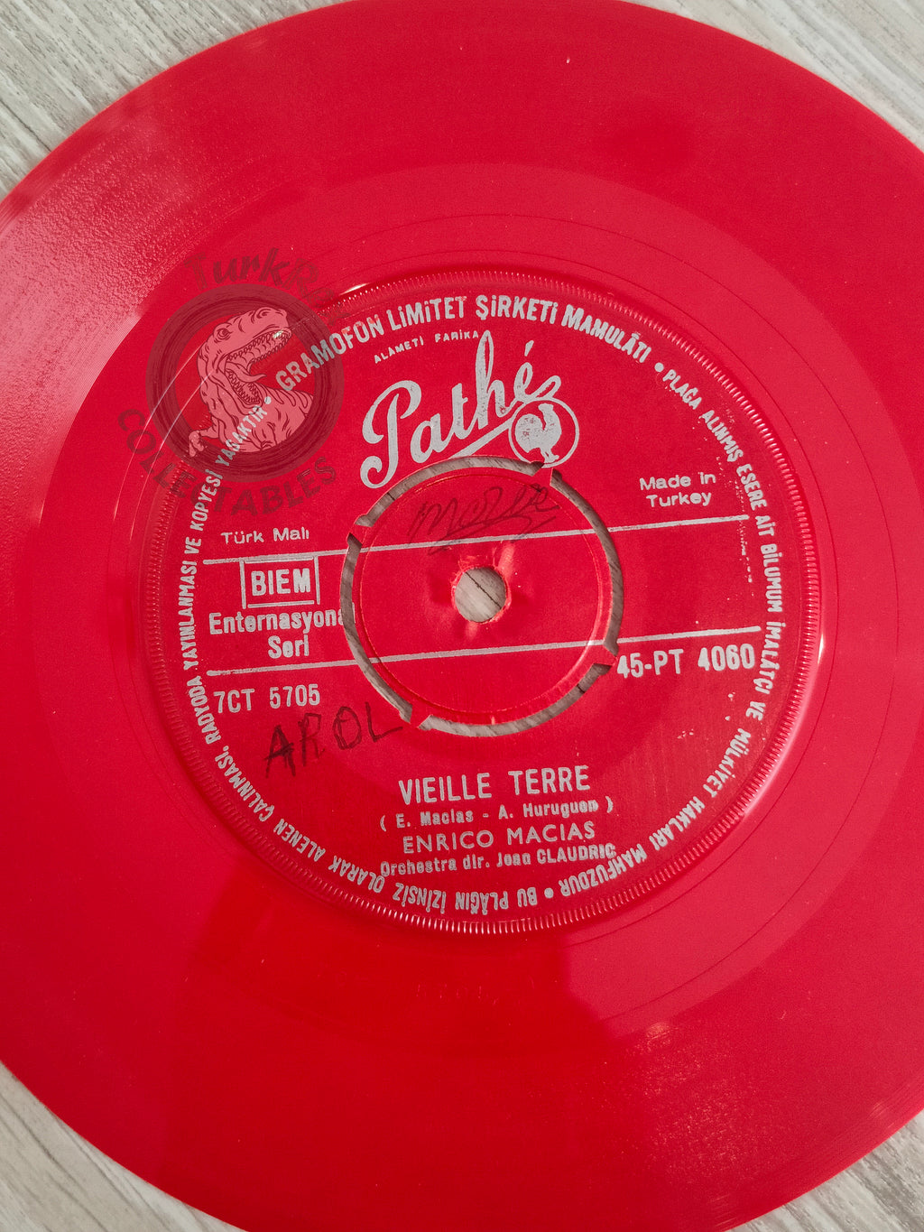 Enrico Macias – Notre Place Au Soleil 7" Turkish Pressing Red Vinyl Turkey Edition
