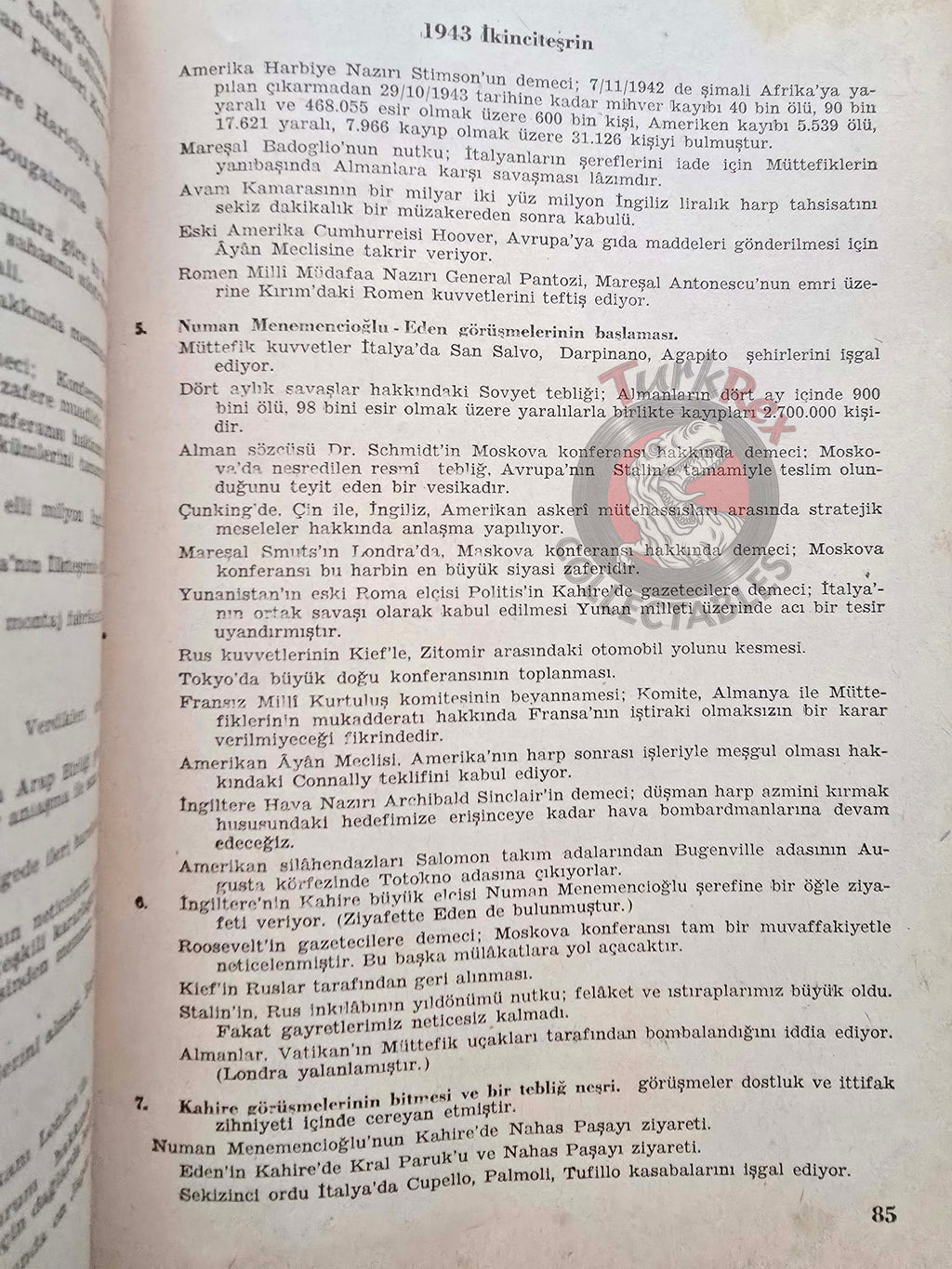 Chronology of the Second World War Vol 3 1944 Turkish Book Turkey WW2