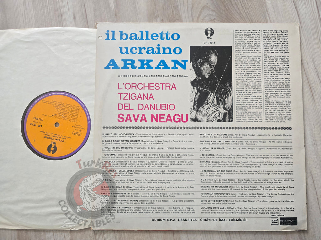 L'Orchestra Tzigana Del Danubio Sava Neagu – Il Balletto Ucraino Arkan  Turkish Pressing Vinyl Turkey Edition