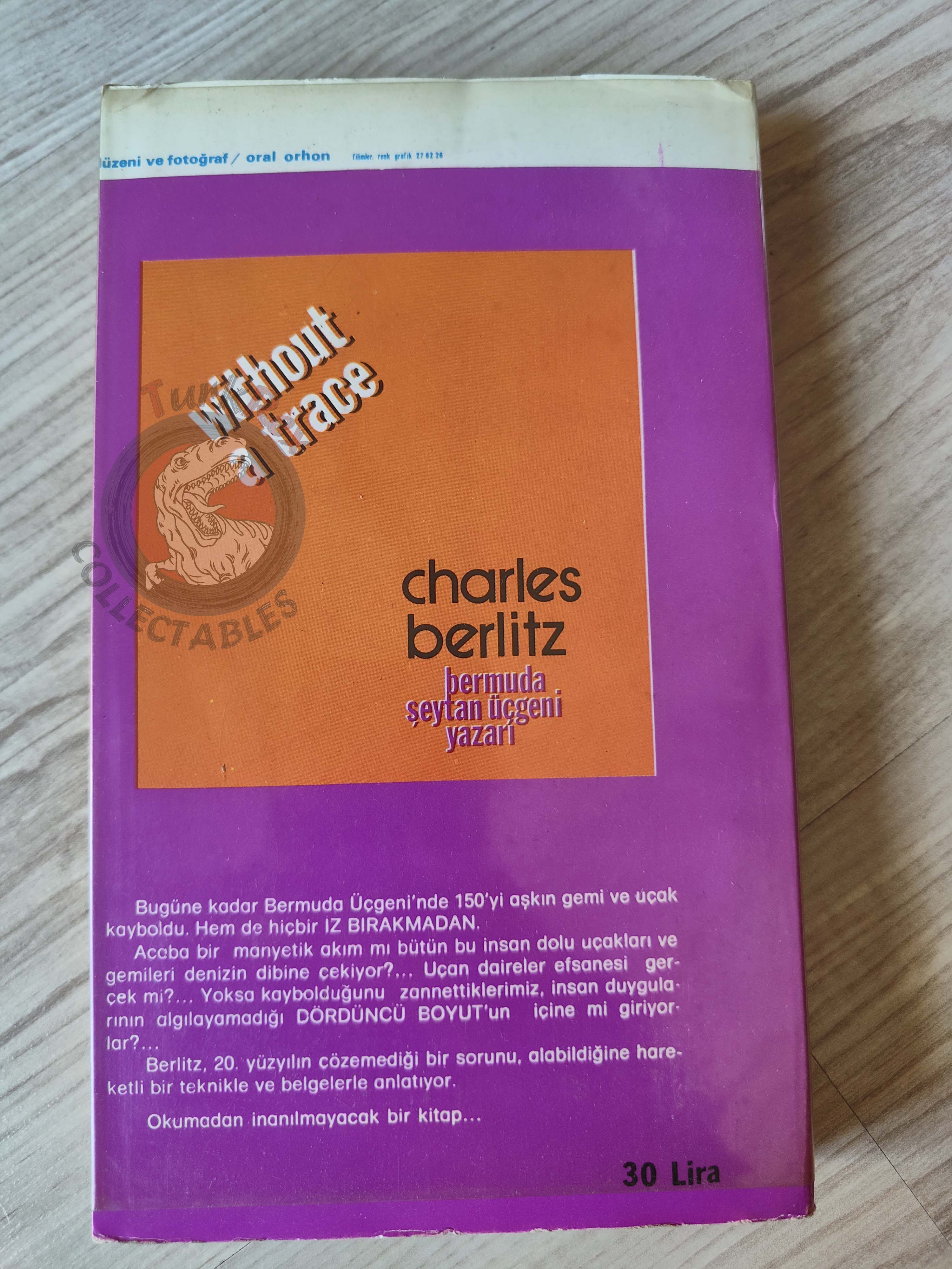 Charles Berlitz – Without a Trace 1977 1st Turkish Book Turkey