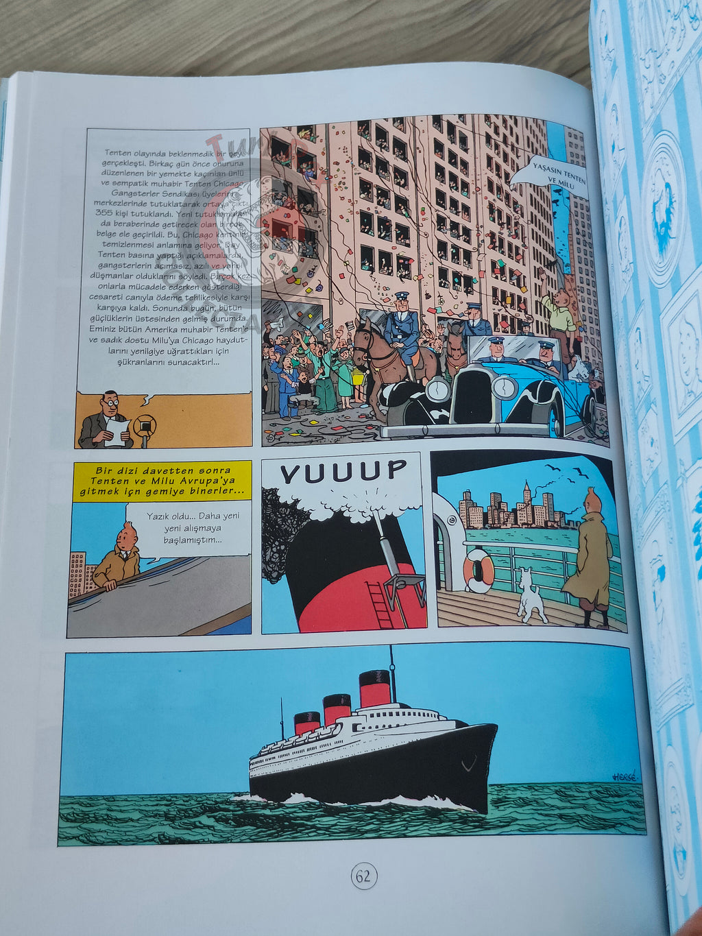 Tintin – Tintin in America 1998 Turkish Edition Comic Turkey 2nd YKY