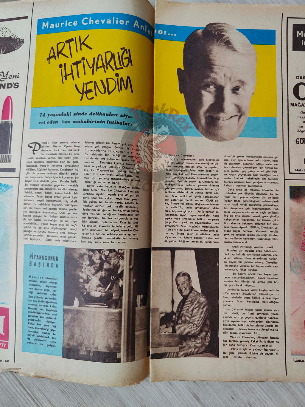 Hayat 1962 Mara Lane Turkish Mag Turkey Iran Soraya Esfandiary-Bakhtiary Maurice Chevalier