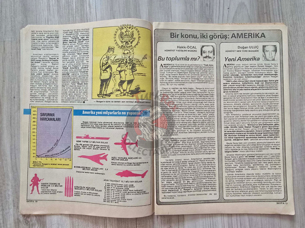Turkish Magazine 8. Gün Turkey 1981 Ronald Reagan Superman Queen Elizabeth II USA