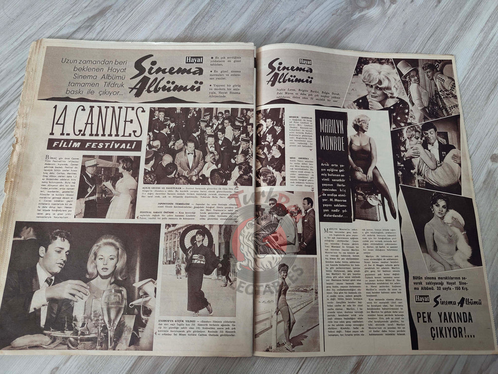 Hayat 1961 Marilyn Monroe Turkish Mag Turkey 14th Cannes Film Festival Congo Princess Soraya