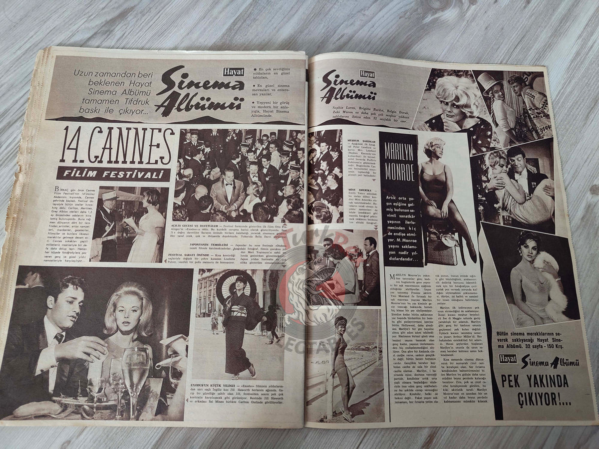 Hayat 1961 Marilyn Monroe Turkish Mag Turkey 14th Cannes Film Festival Congo Princess Soraya