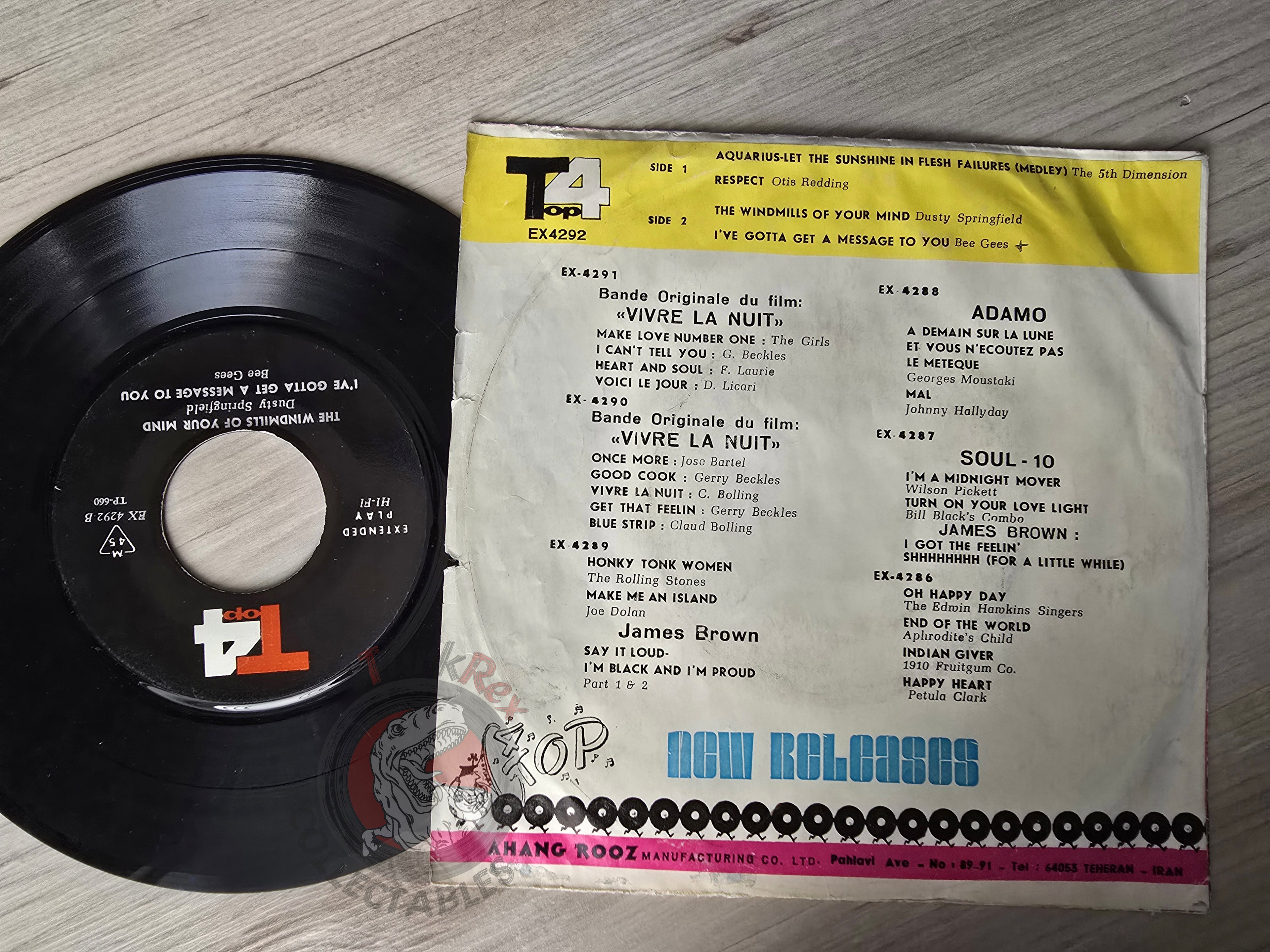 Bee Gees / The Fifth Dimension / Otis Redding / Dusty Springfield 7" Iran Pressing Vinyl Iranian Edition