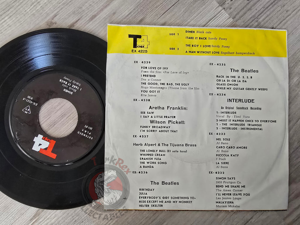 Black Cats / Sandy Posey / Engelbert Humperdinck 7" Iran Pressing Vinyl Iranian Edition