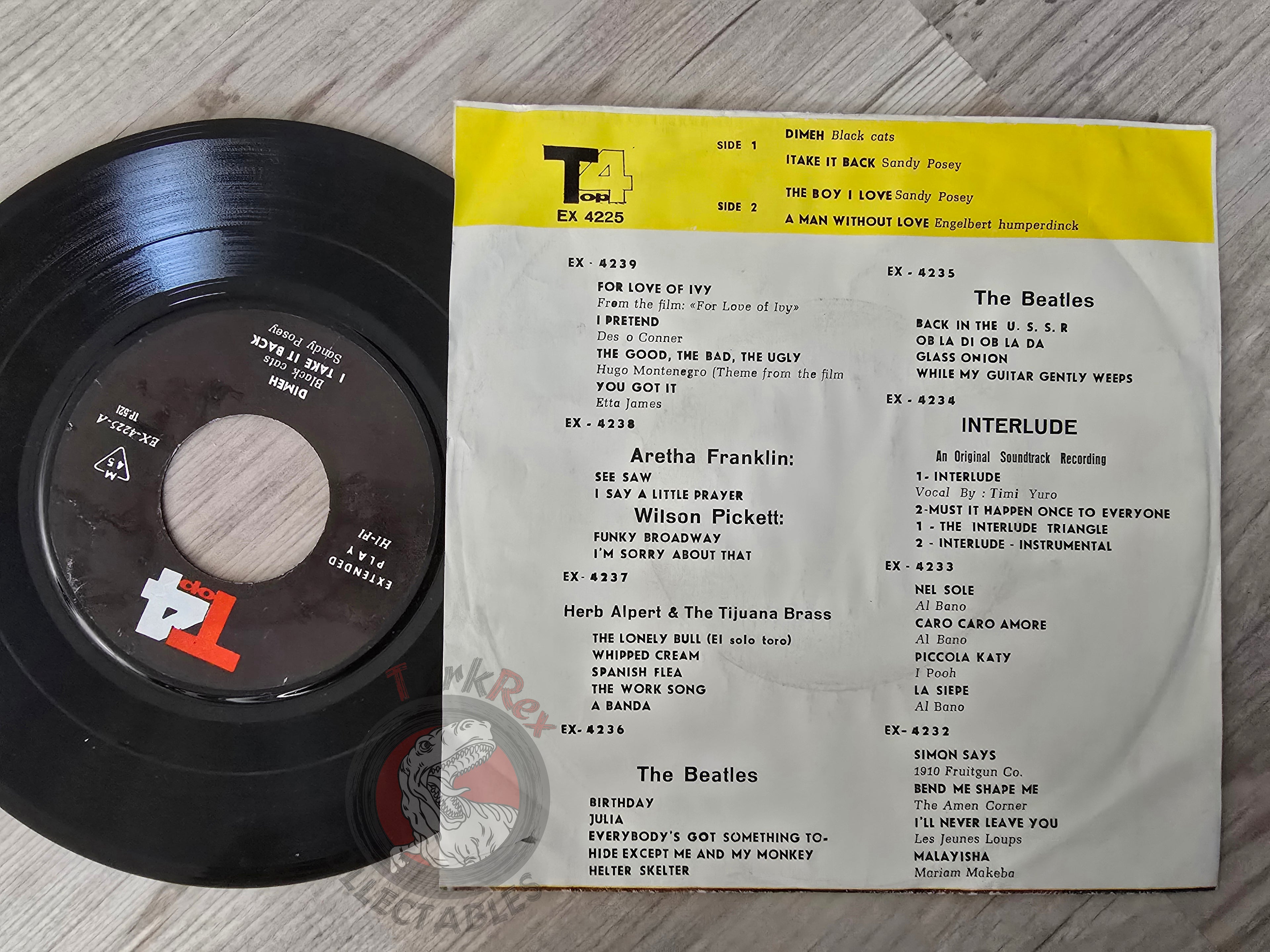 Black Cats / Sandy Posey / Engelbert Humperdinck 7" Iran Pressing Vinyl Iranian Edition