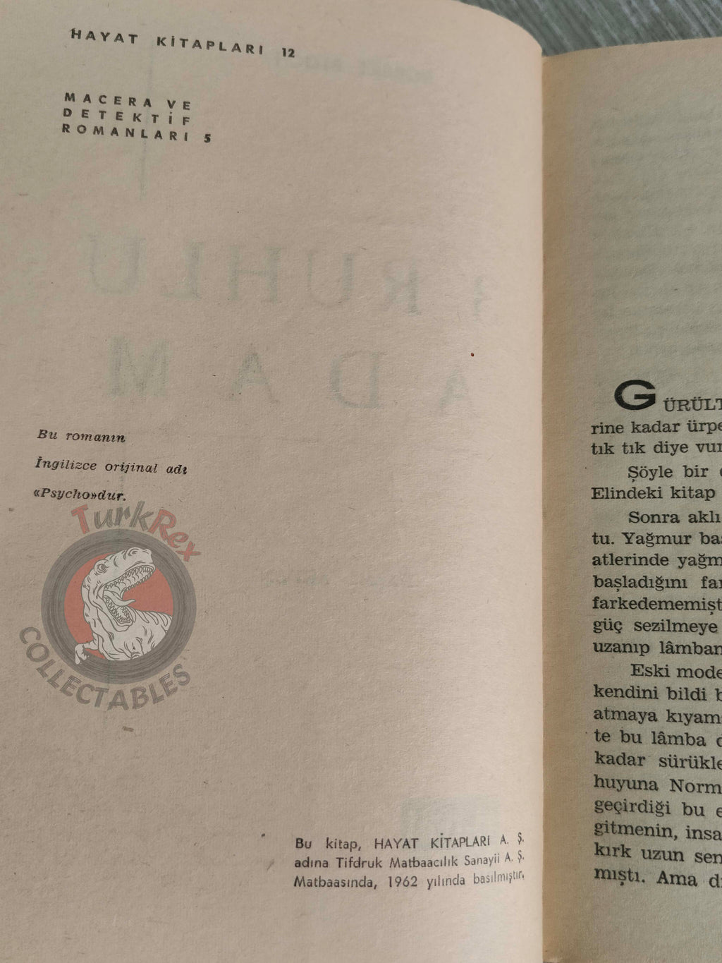 Robert Bloch – Psycho 1962 1st Turkish Book Turkey Alfred Hitchcock