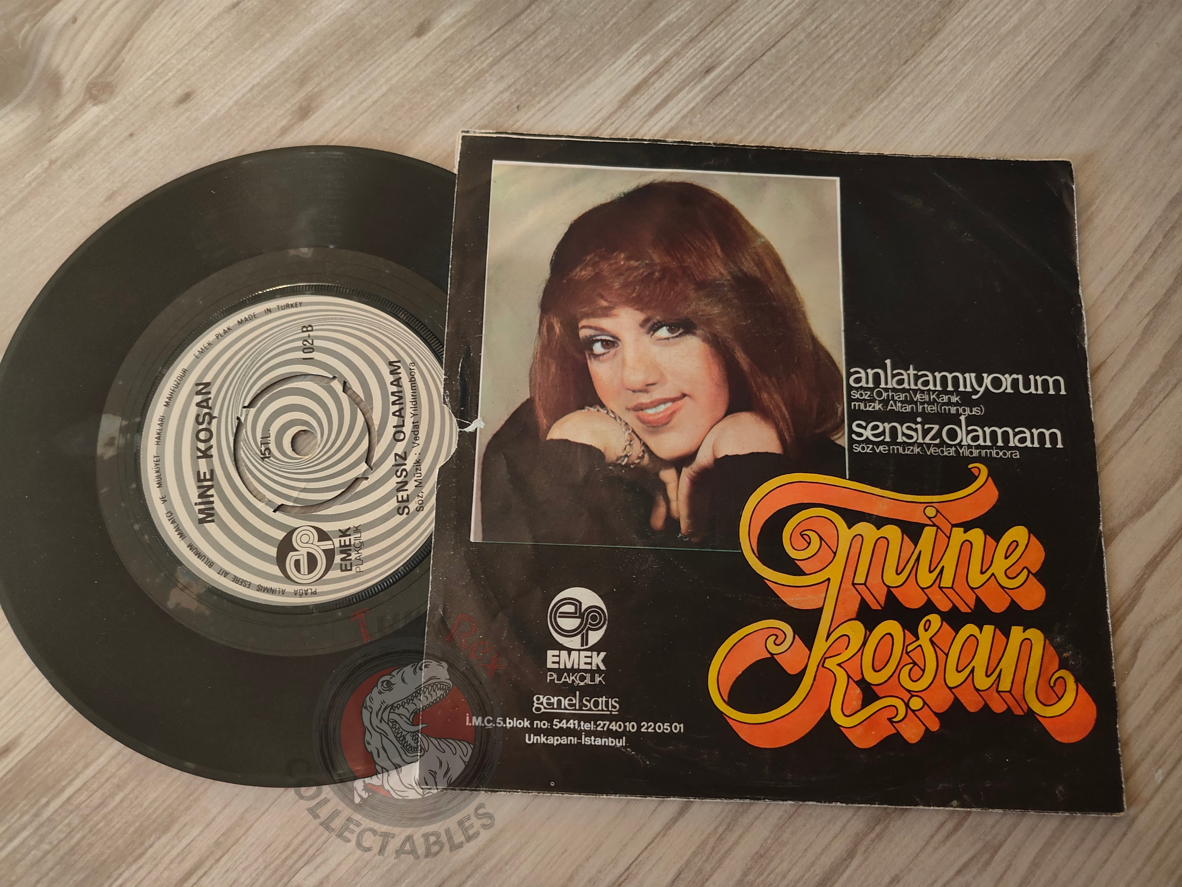 Mine Koşan – Anlatamıyorum 7" Turkish Swirl Pressing Vinyl Turkey Edition 2