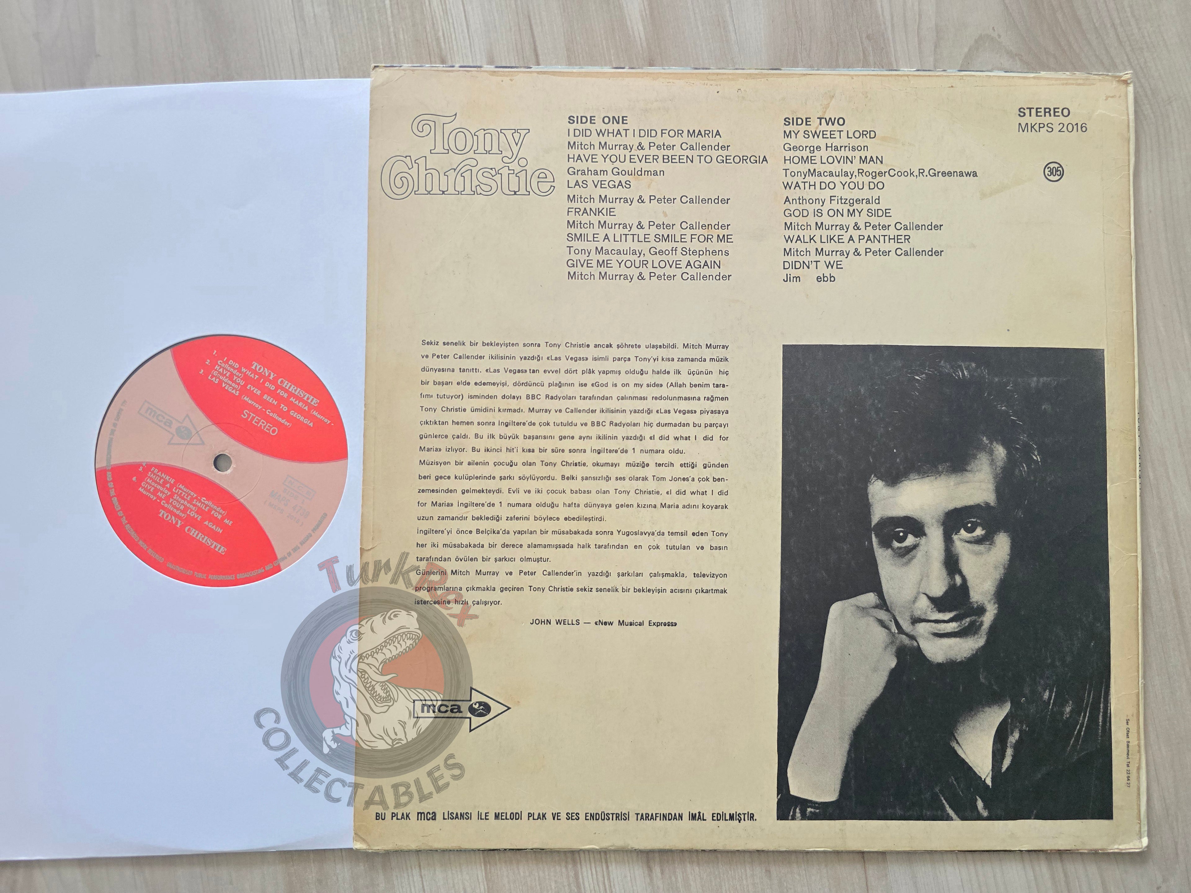Tony Christie – Tony Christie Turkish Pressing Vinyl Turkey Edition