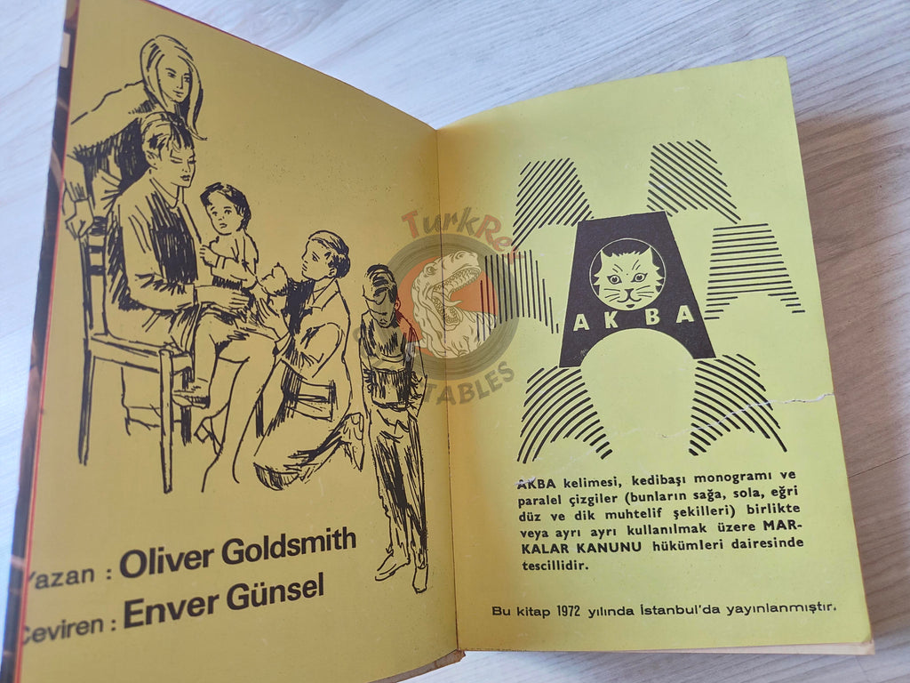 Oliver Goldsmith – The Vicar of Wakefield 1972 1st Turkish Book Turkey