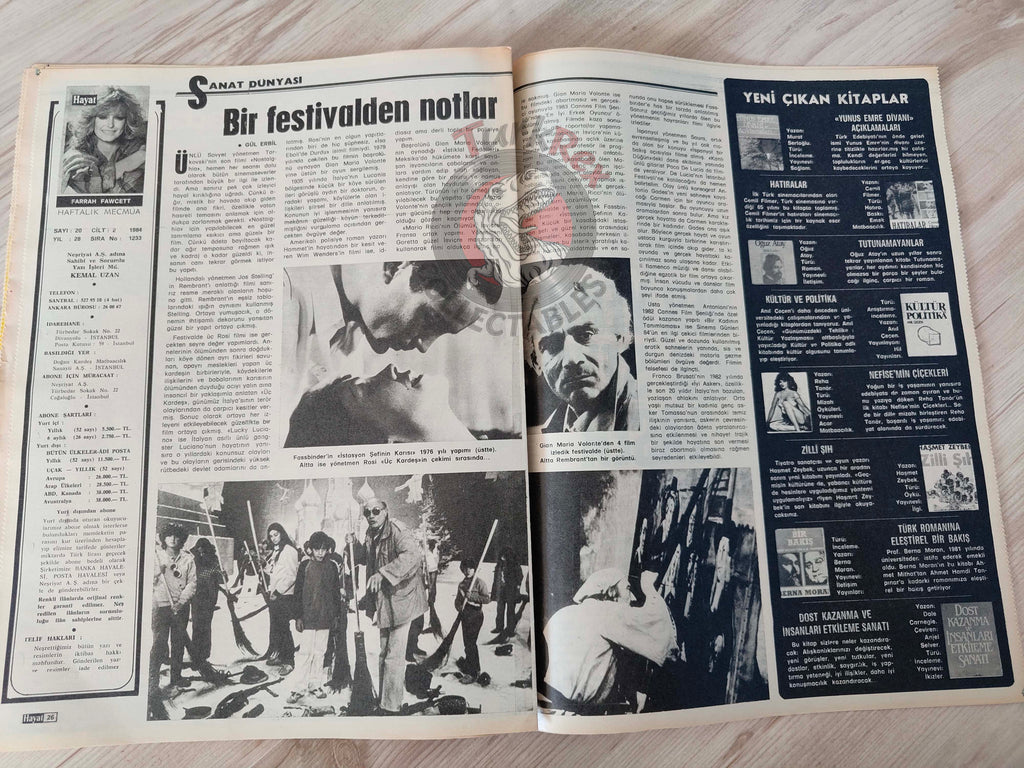 Hayat 1984 Farrah Fawcett Turkish Mag Turkey Reagan’s China Show Jacques-Yves Cousteau