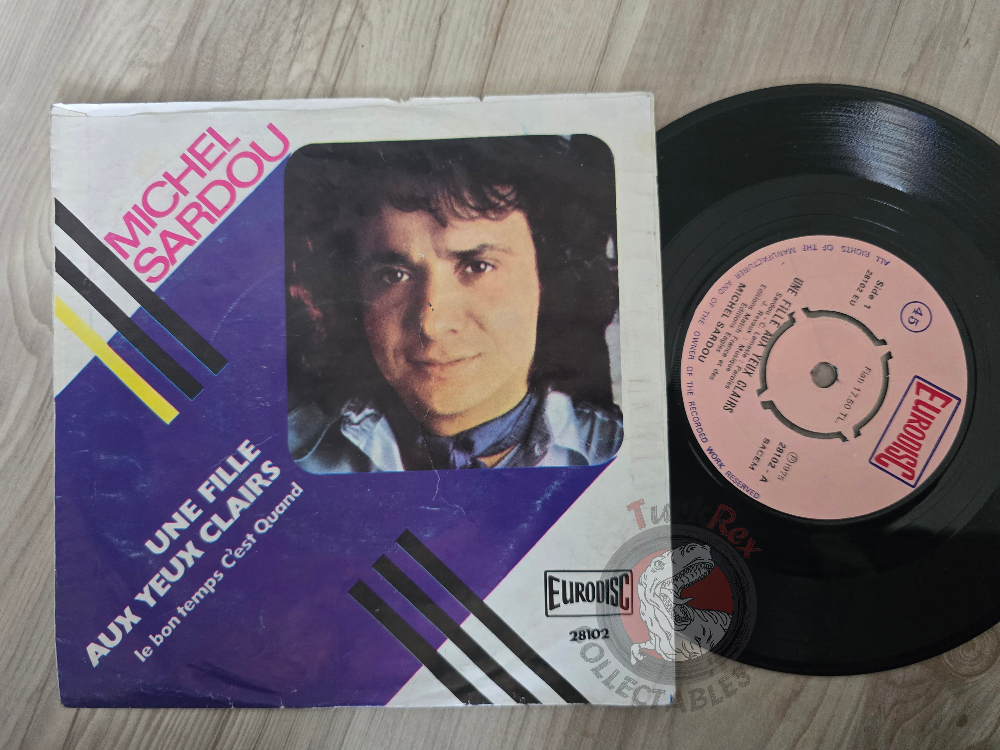 Michel Sardou – Une Fille Aux Yeux Clairs 7" Turkish Pressing Vinyl Turkey Edition