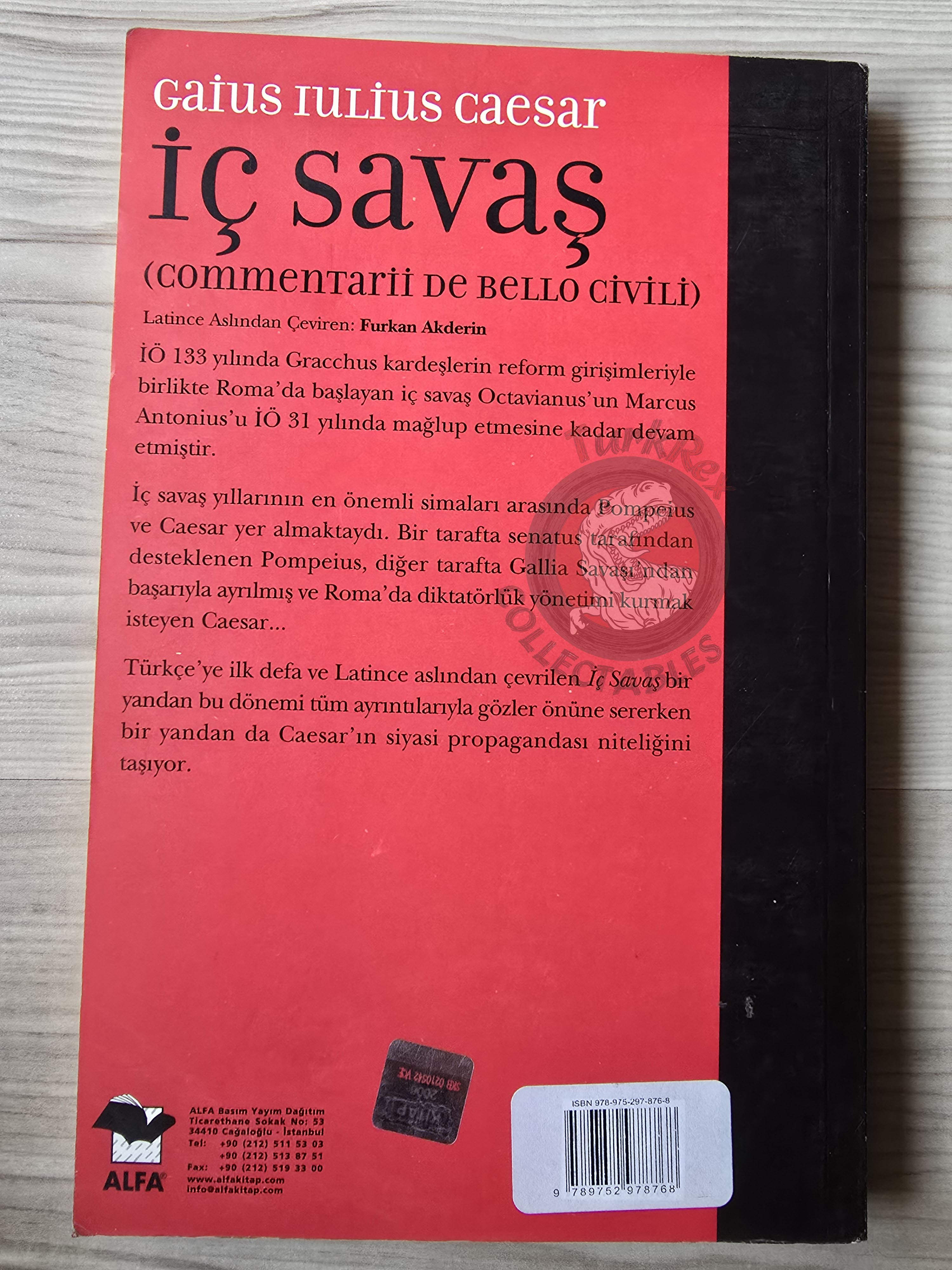 Gaius Julius Caesar – The Civil War 2007 Turkish Book Turkey