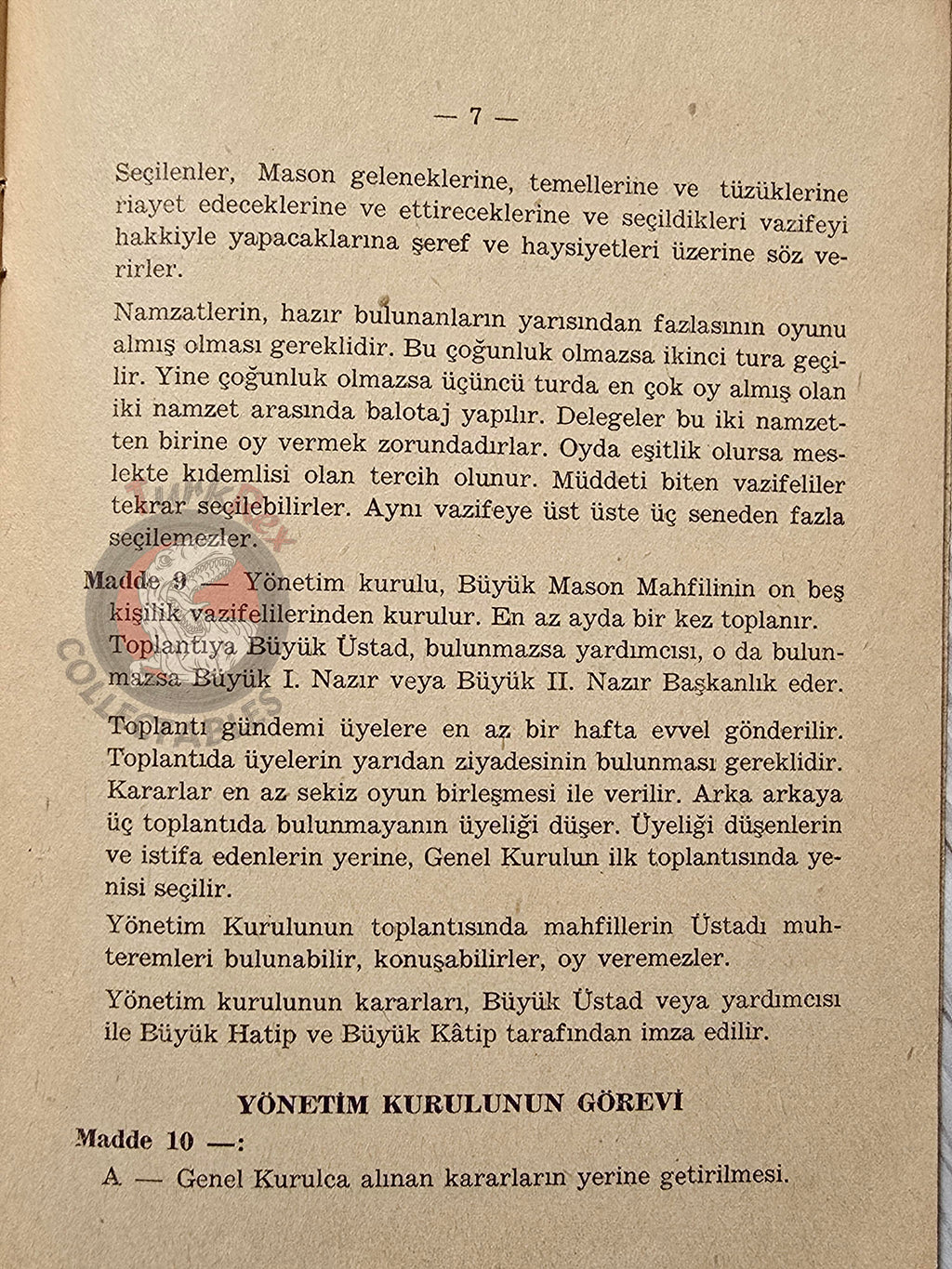 Turkish Freemasonry Internal Regulations of the Lodges 1967 Booklet Masonic Masons of Turkey