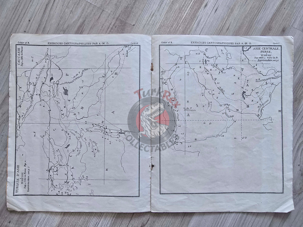 Ottoman Empire c. 1908 French Geography Workbook for Levantine Schools Palestine Arabian Peninsula Alexis-Marie Gochet