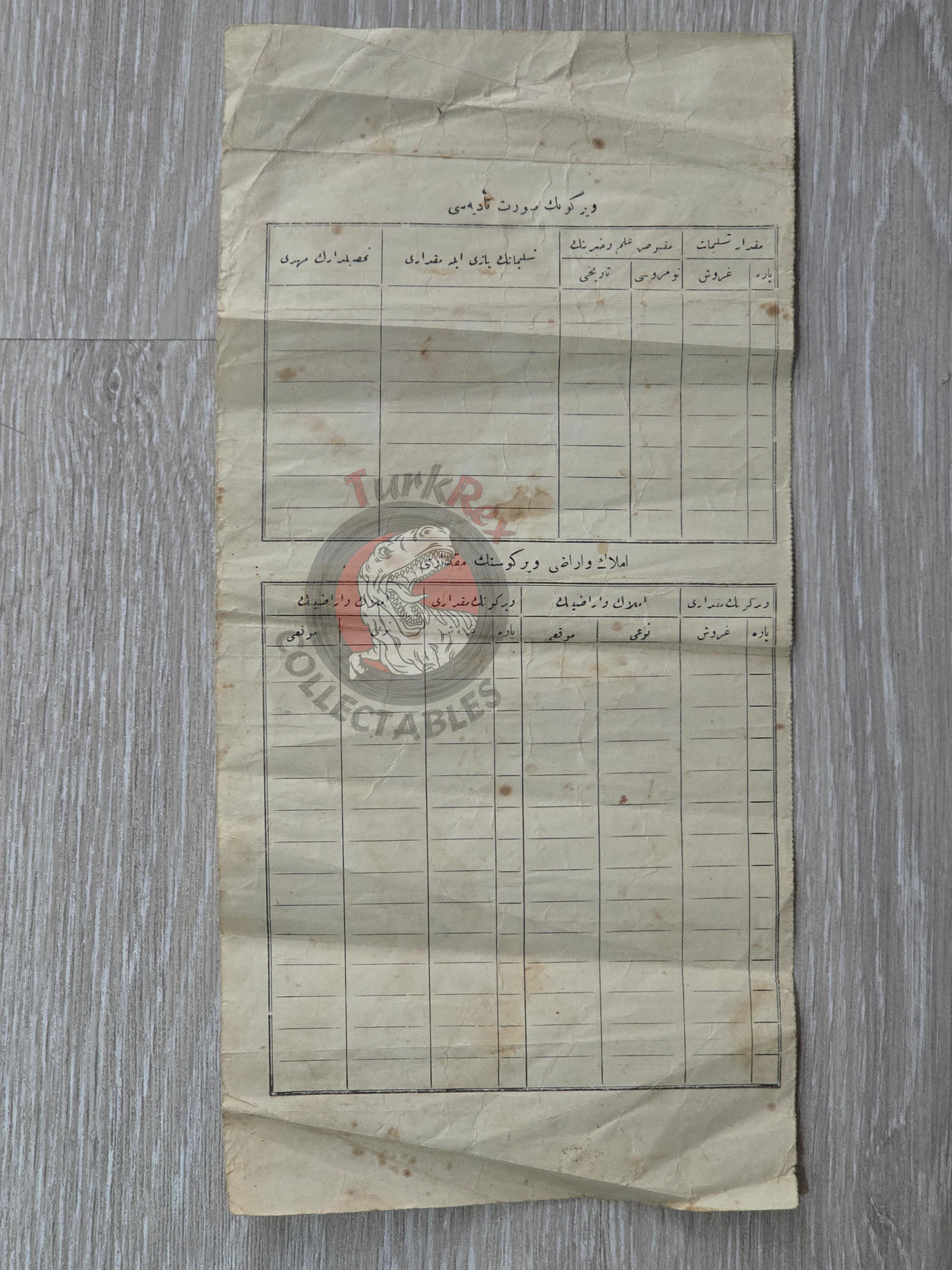 Ottoman Tax Receipt 1913 Circassian Citizen Kayseri Cherkes Salih Land Tax