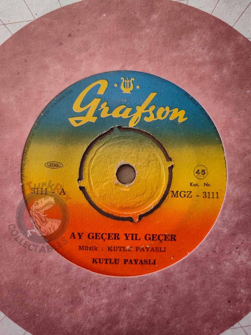 Kutlu Payaslı – Ay Geçer Yıl Geçer 7" Turkish Pressing Vinyl Turkey Edition