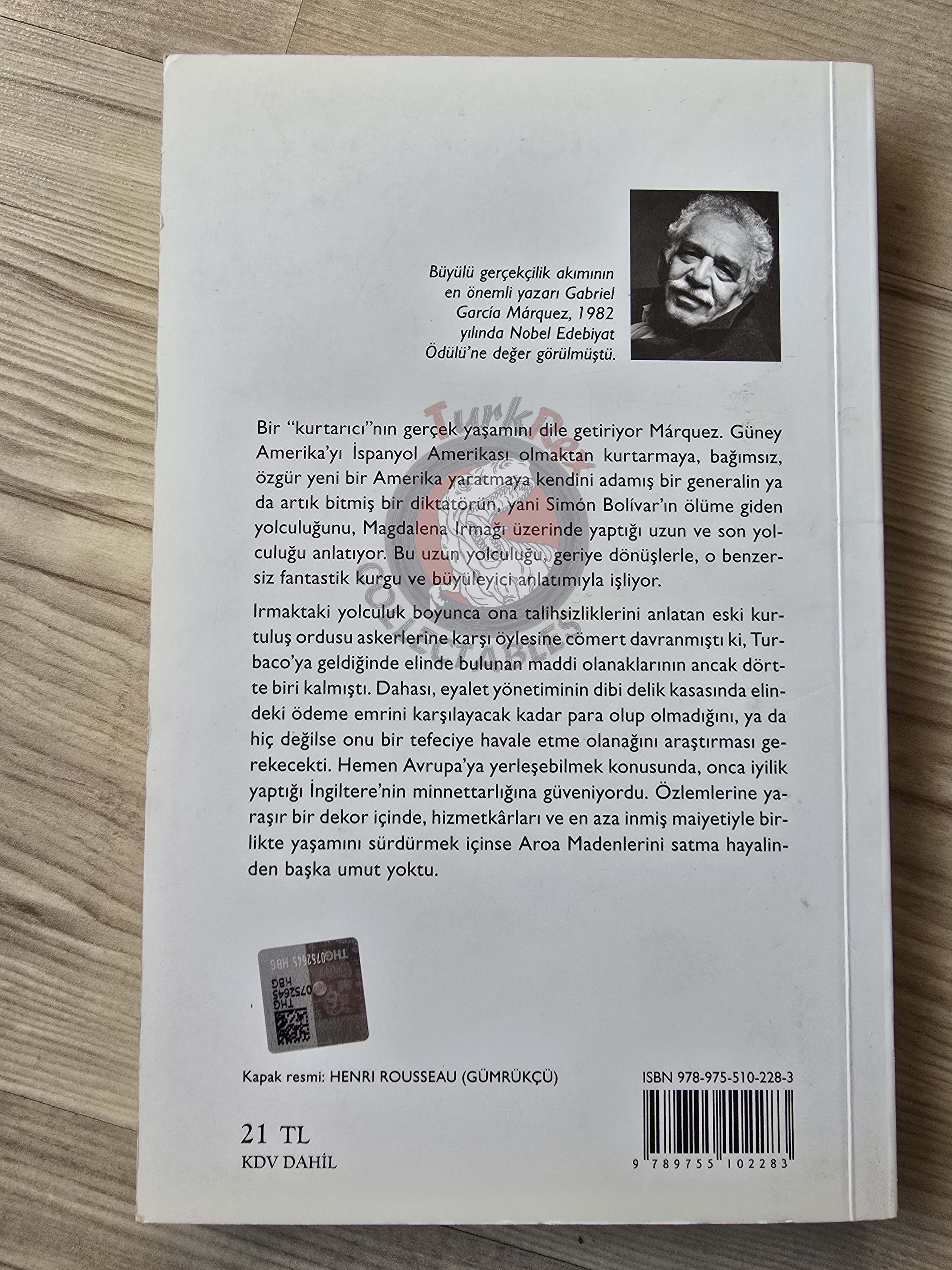 Gabriel García Márquez –  The General In His Labyrinth 2017 Turkish Book Turkey
