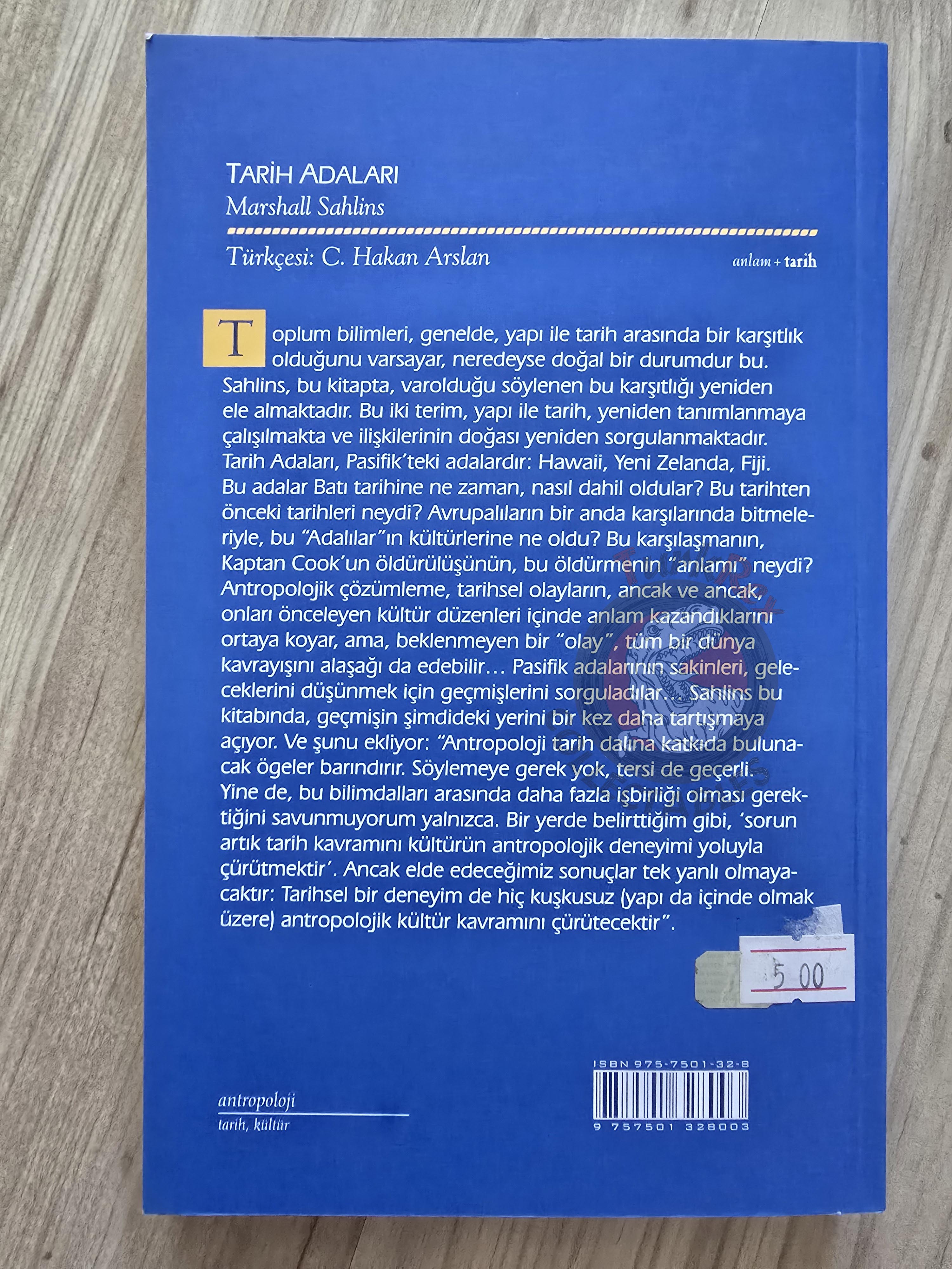 Marshall Sahlins – Islands of History 1998 Turkish Book Turkey