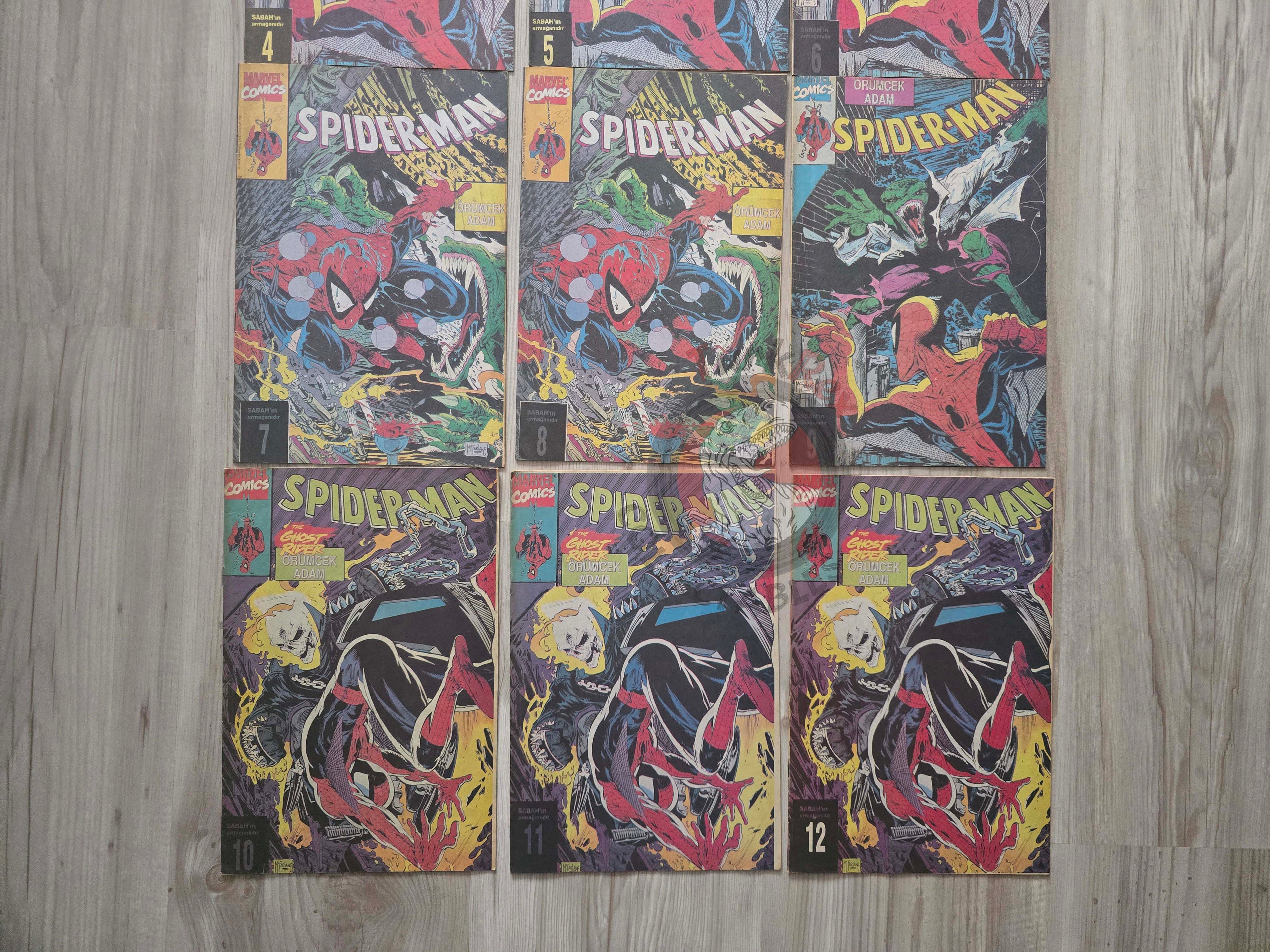 Spider-Man Complete Set 12 issues 1990s Turkish Comic Turkey  Todd McFarlane #1 to #7