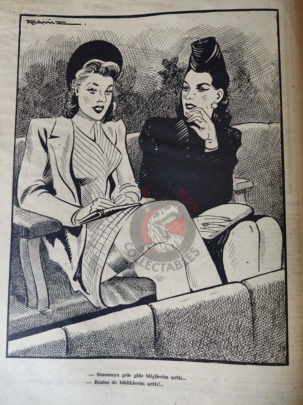 Karikatür 1945 Humor Magazine Turkish Turkey Winston Churchill France WW2 era German San Francisco Conference