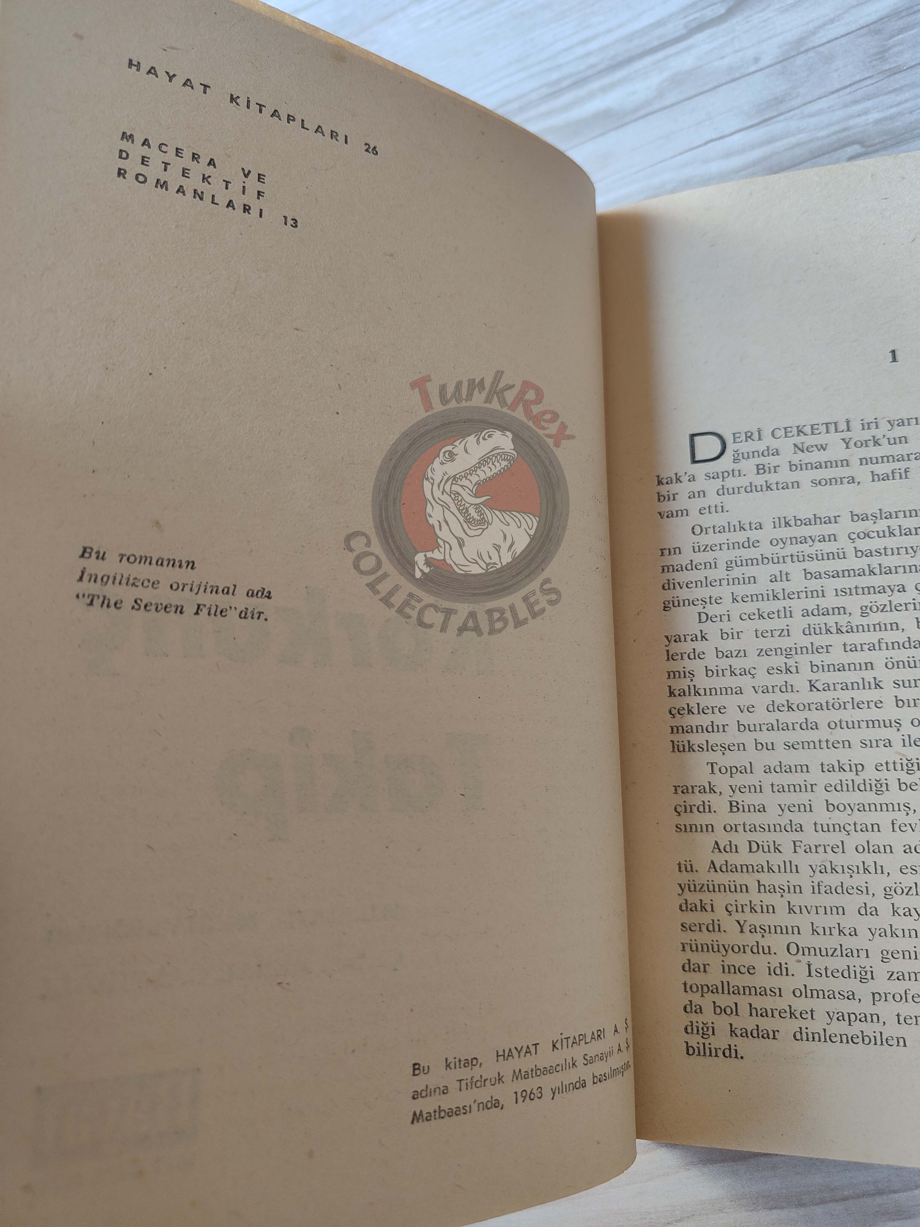 William P. McGivern – The Seven File 1963 1st Turkish Book Turkey