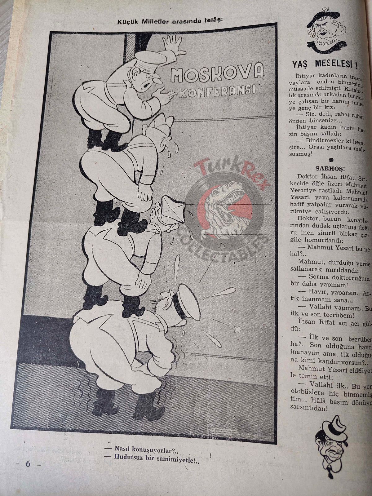 Akbaba 1943 Humor Magazine Turkish Turkey Germany Soviet Russia Britain WW2 era Bayer