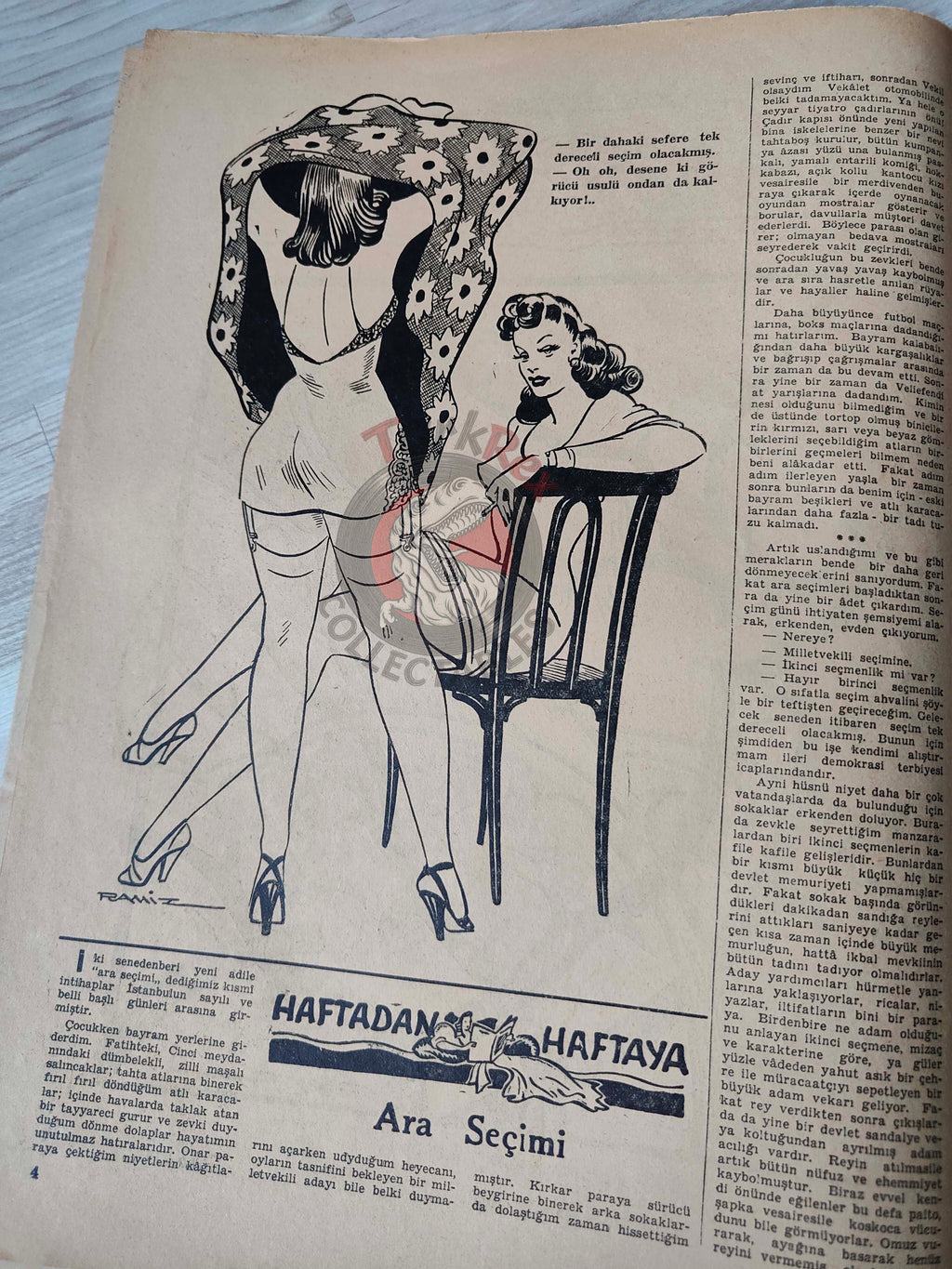 Karikatür 1946 Humor Magazine Turkish Turkey Paris Peace Conference WW2 era Britain Uncle Sam