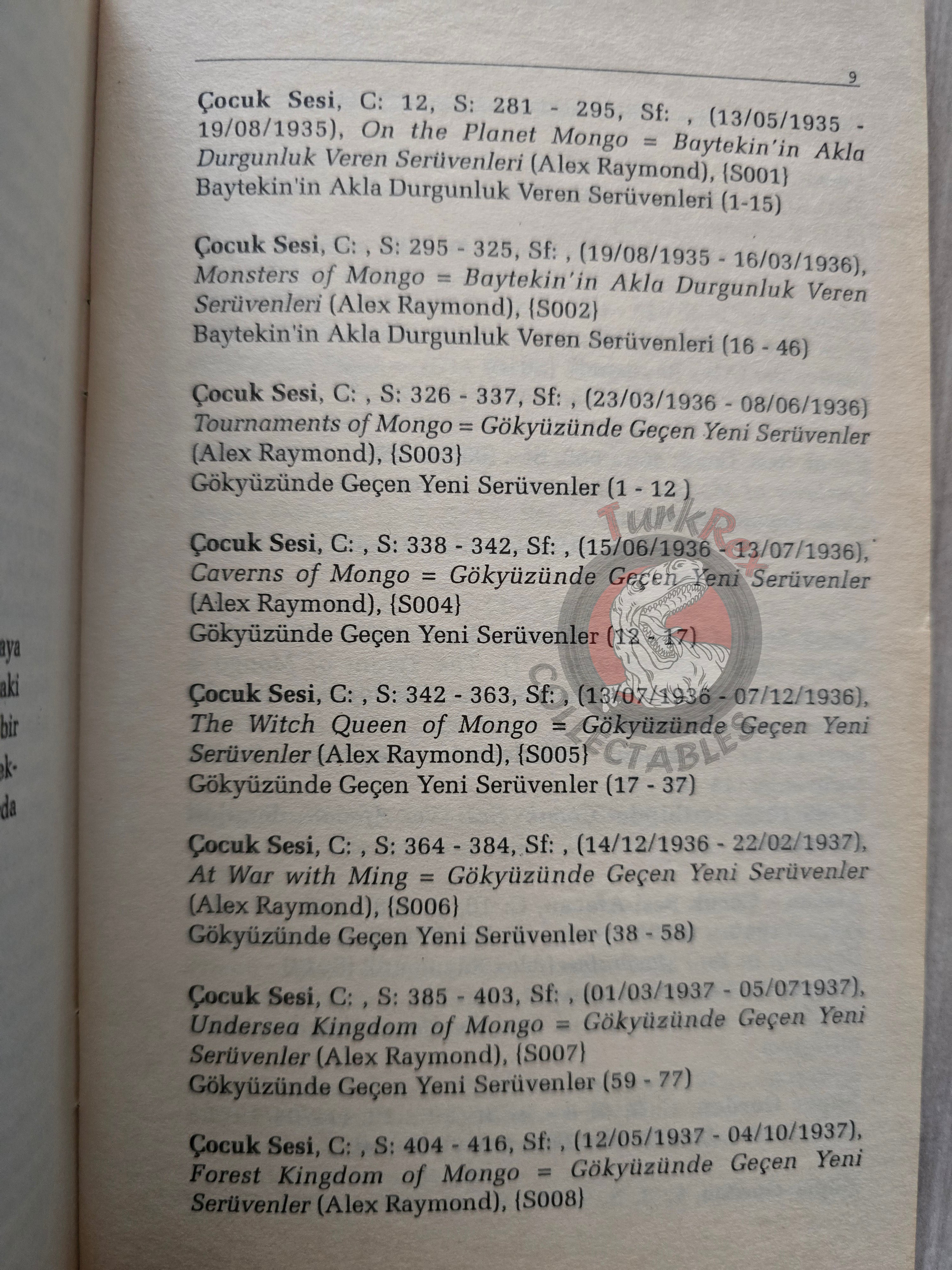 Flash Gordon – List of Adventures Published in Turkey Turkish Book