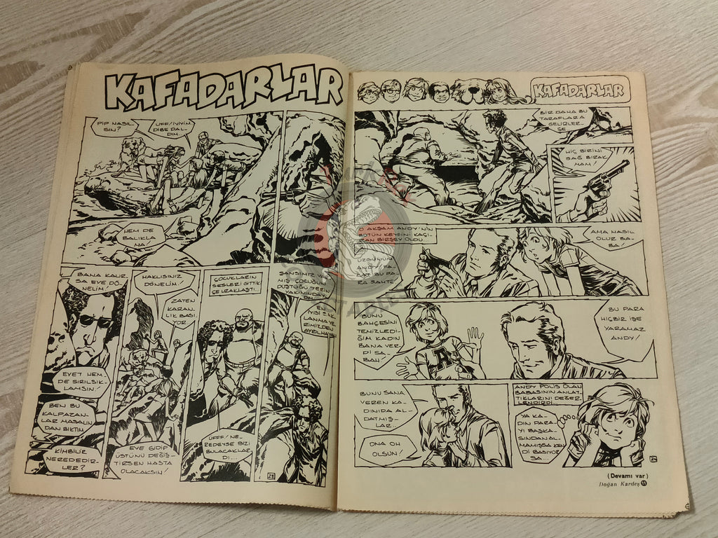 Doğan Kardeş 1975 Magazine #48 Turkish Comic Turkey Dick Turpin Smurfs Spirou Gaston