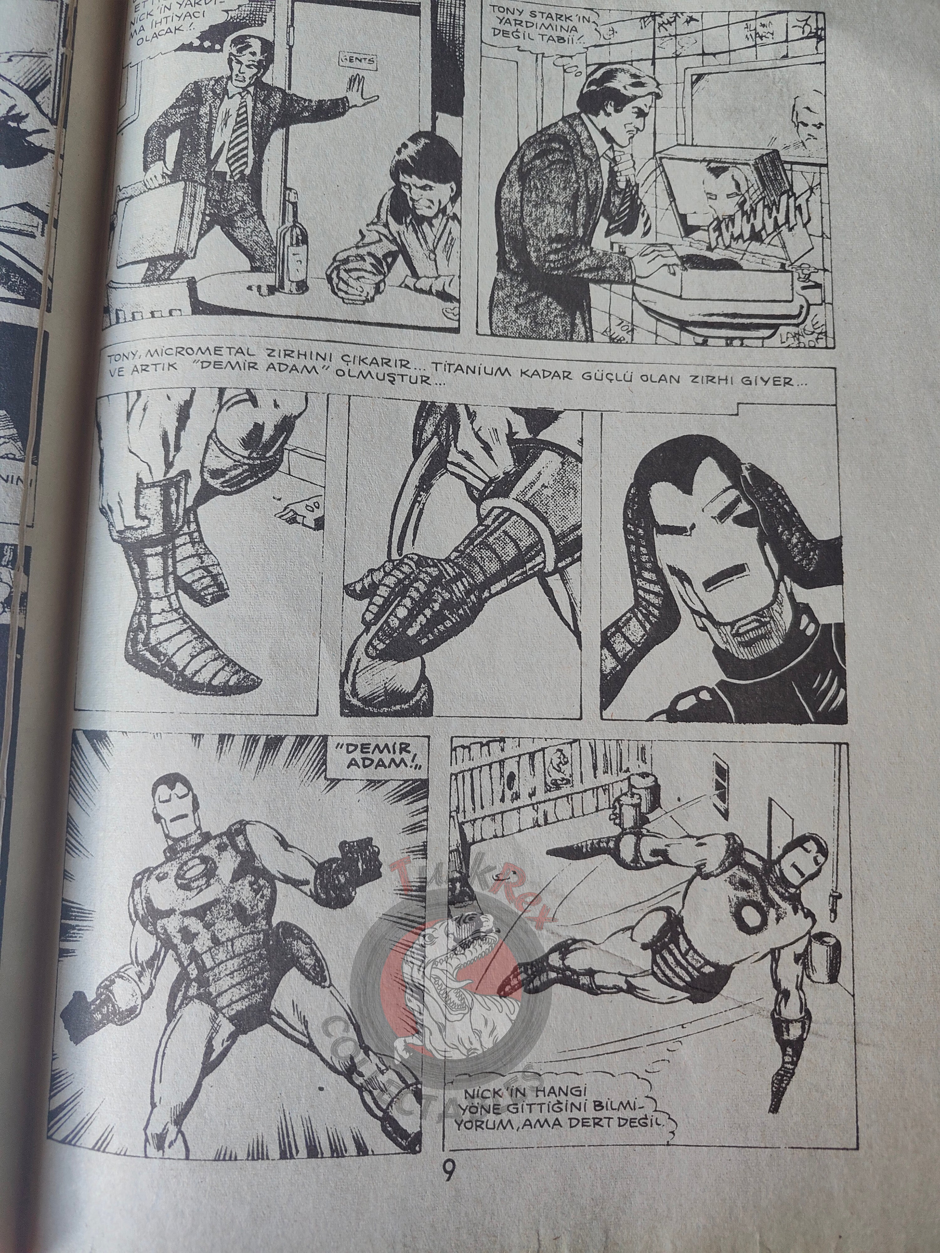 Iron Man #1 Demir Adam 1989 Turkish Comic Turkey #129 Newspaper Giveaway