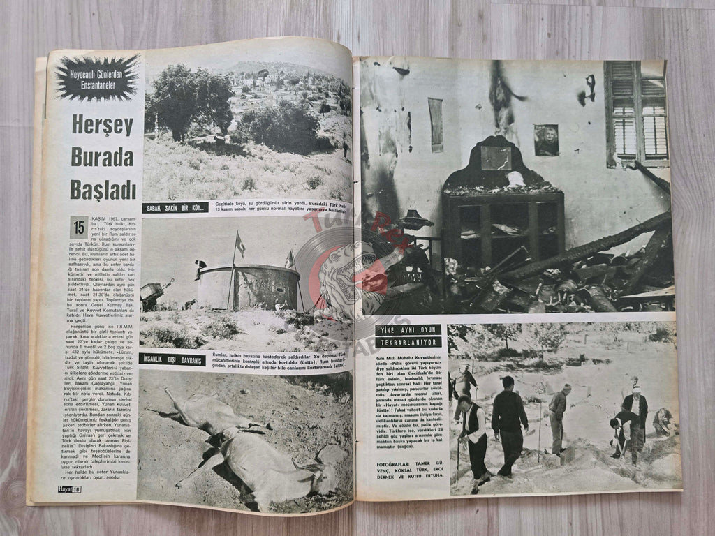 Hayat 1967 Cyprus Under Tension Turkish Mag Turkey Jacqueline Kennedy War
