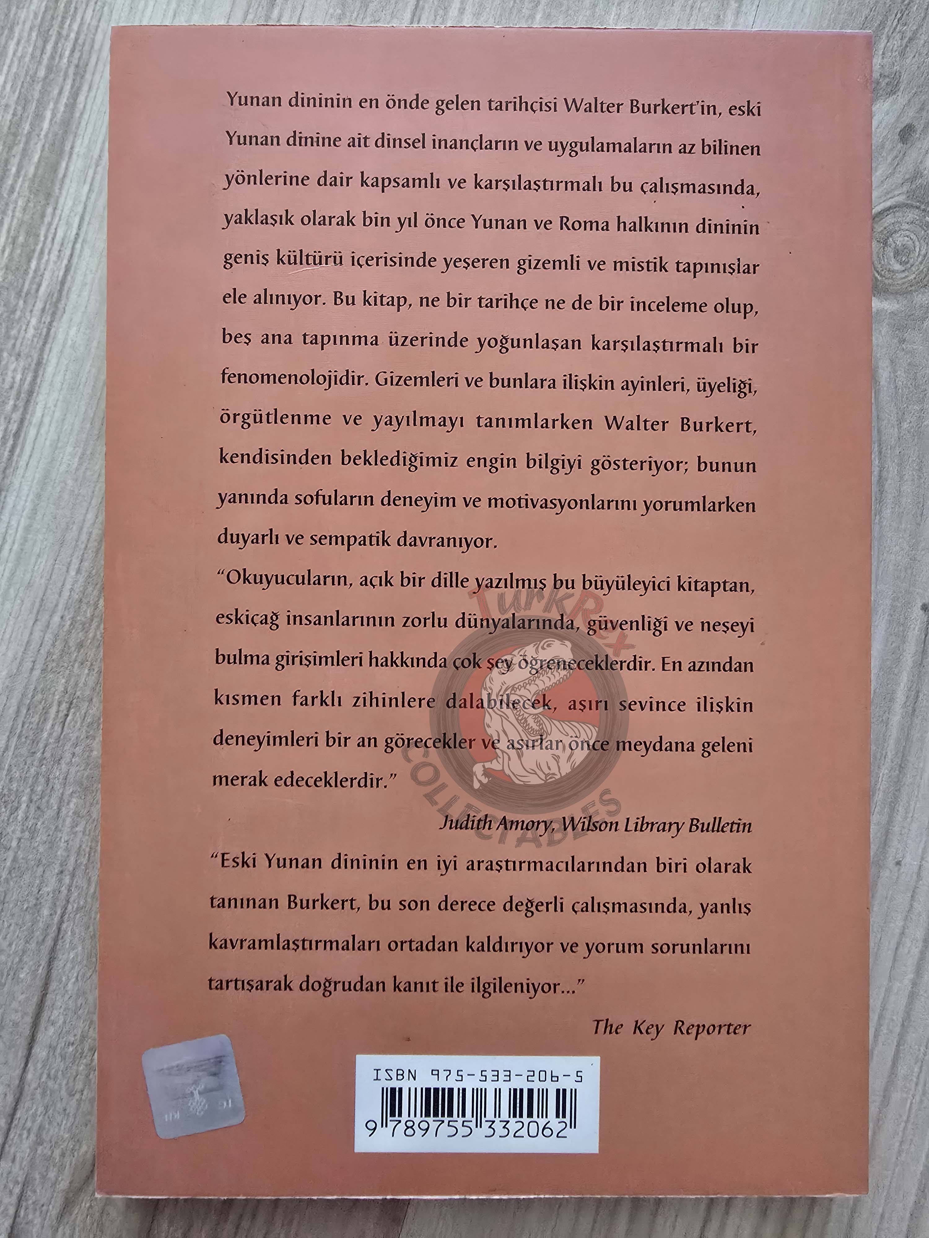 Walter Burkert – Ancient Mystery Cults 1999 Turkish Book Turkey