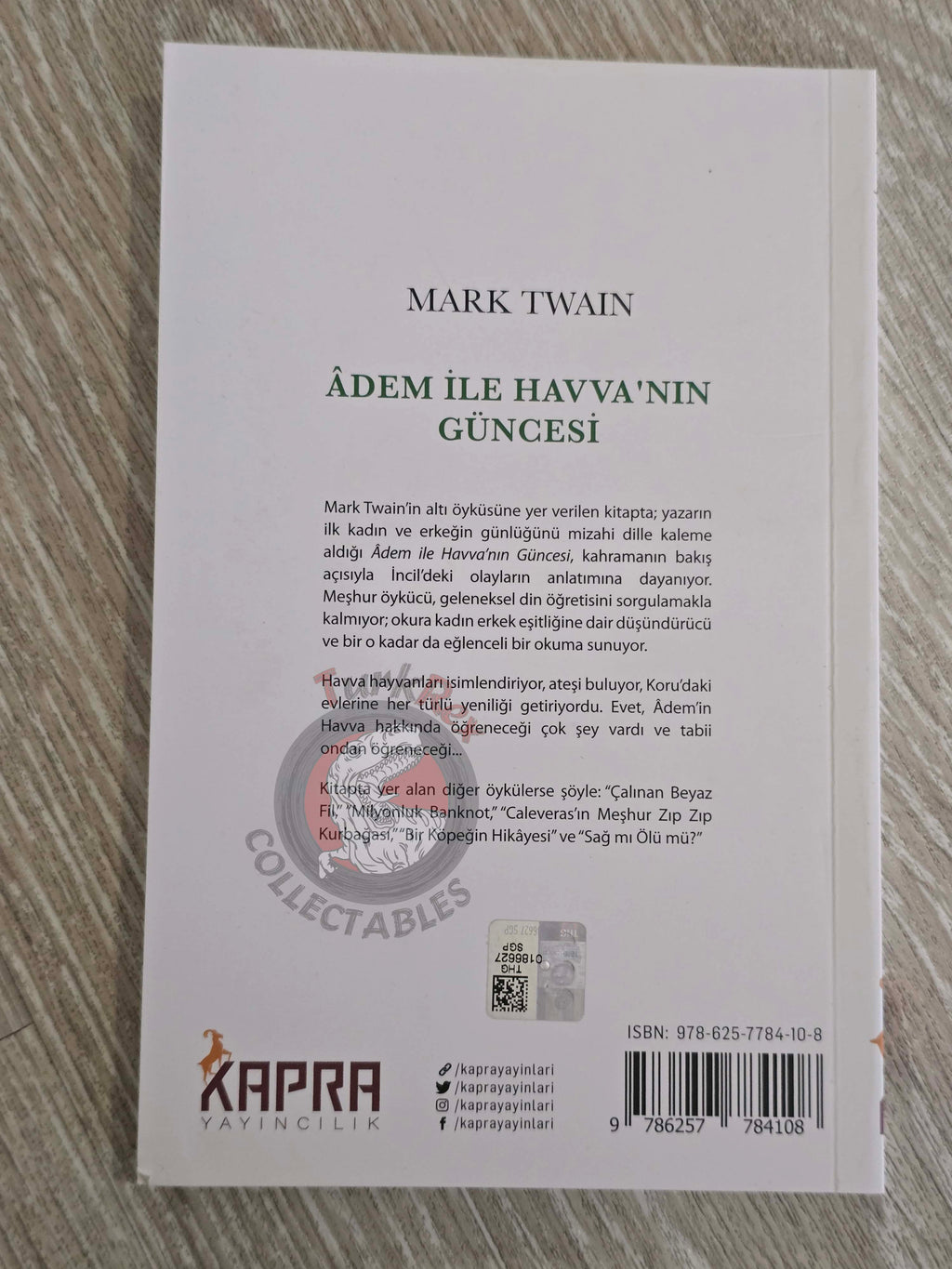 Mark Twain – Adam’s Diary and Other Stories  Turkish Book Turkey