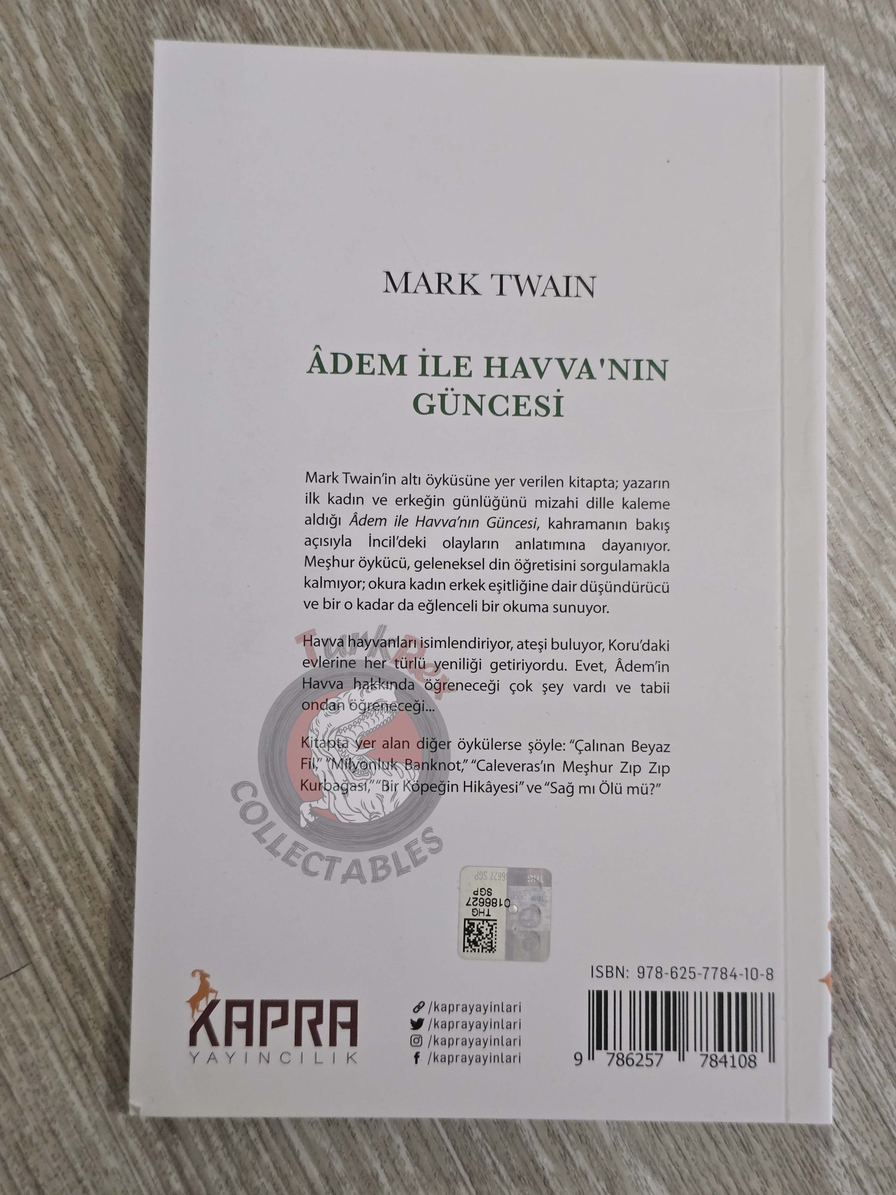 Mark Twain – Adam’s Diary and Other Stories  Turkish Book Turkey