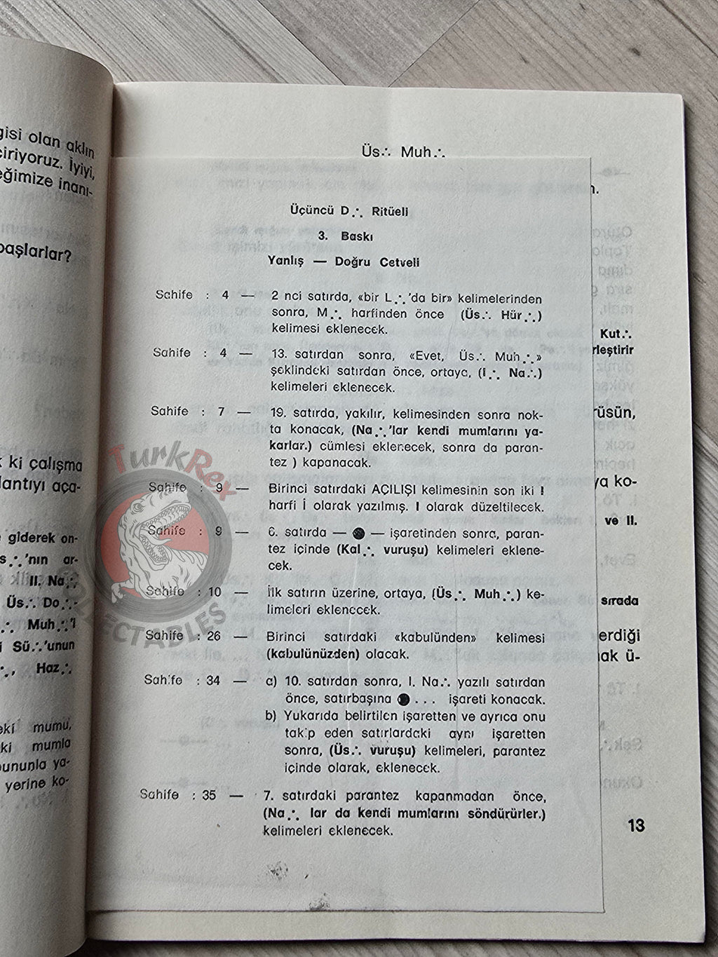 Turkish Freemasonry 1st Degree Ritual Apprentice 1982 Booklet Masonic Masons of Turkey