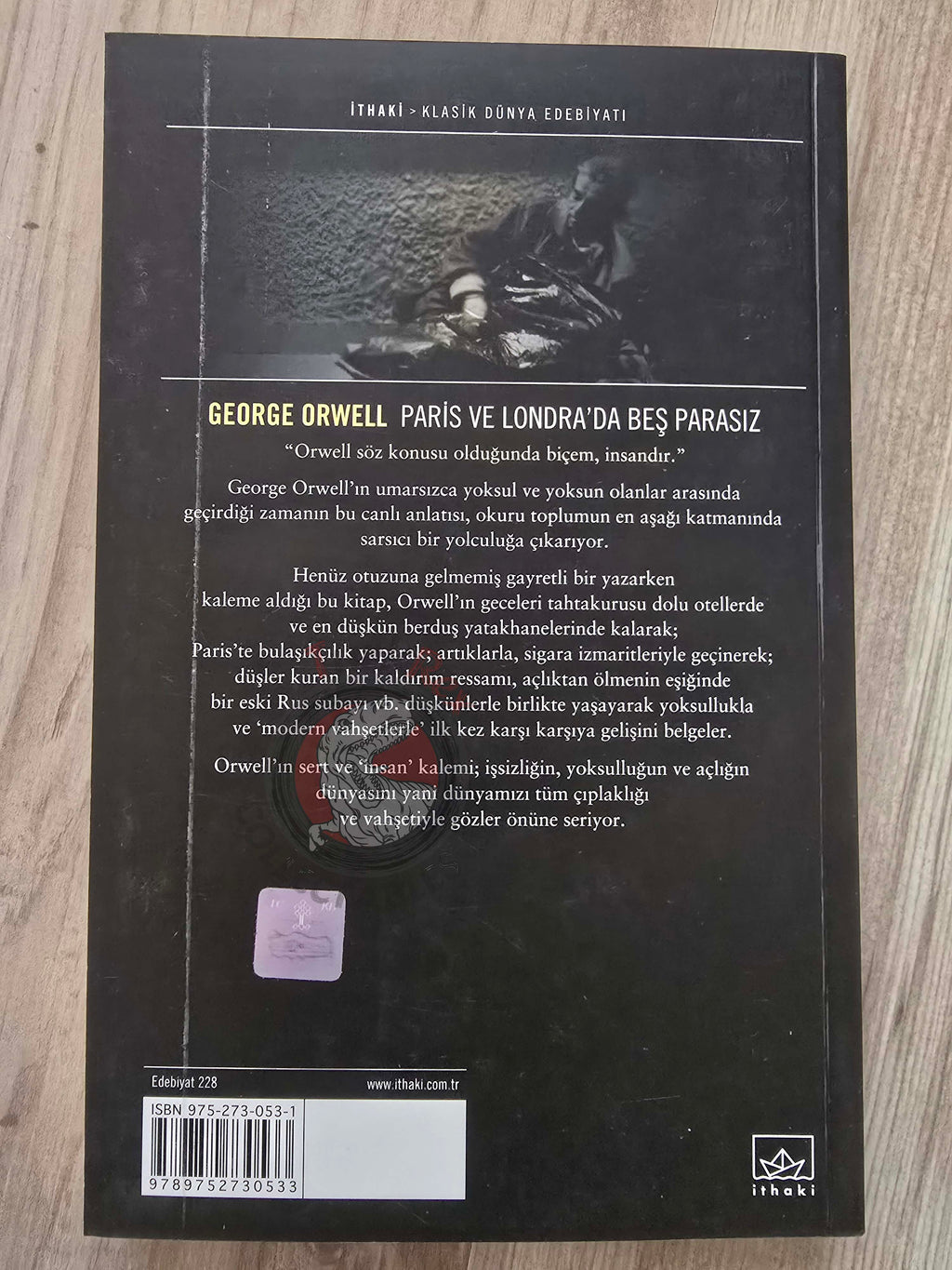 George Orwell – Down and Out in Paris and London 2004 Turkish Book Turkey