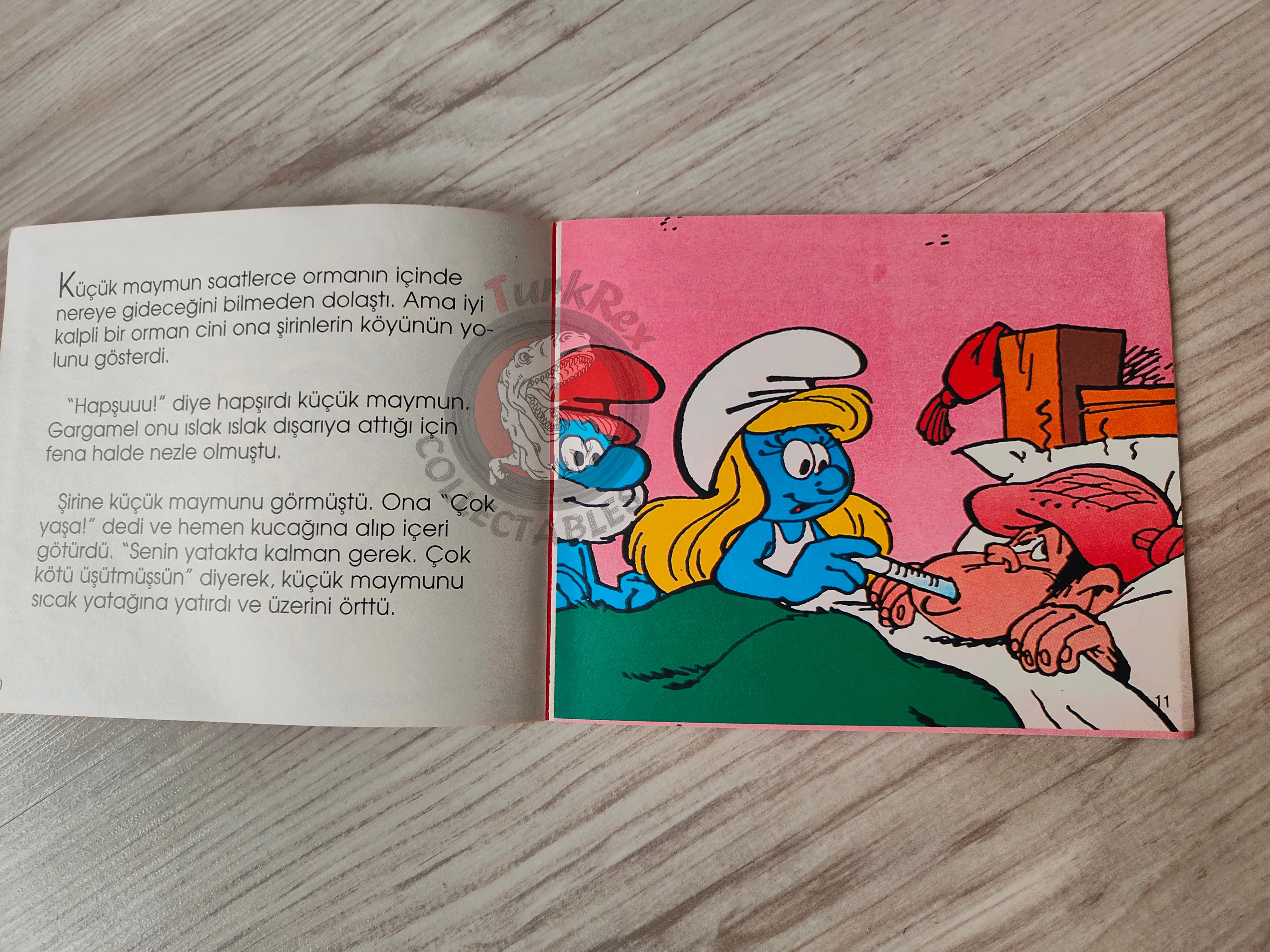 The Smurfs - Gurgelhals will Schlümpfe zaubern 1997 Turkish Book Turkey Die Schlümpfe Minibuch