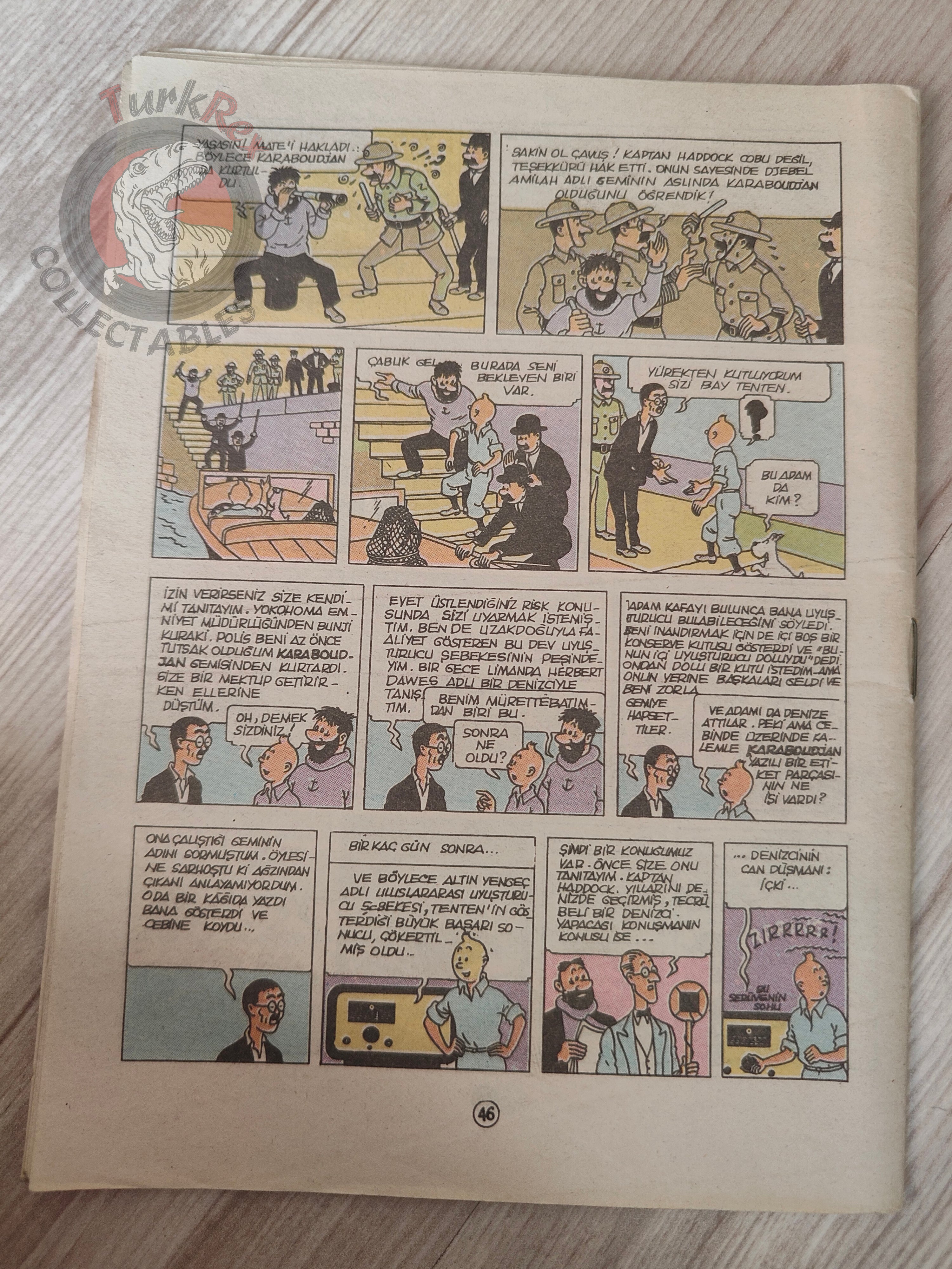 Tintin – The Crab with the Golden Claws 1989 Turkish Edition Comic Turkey