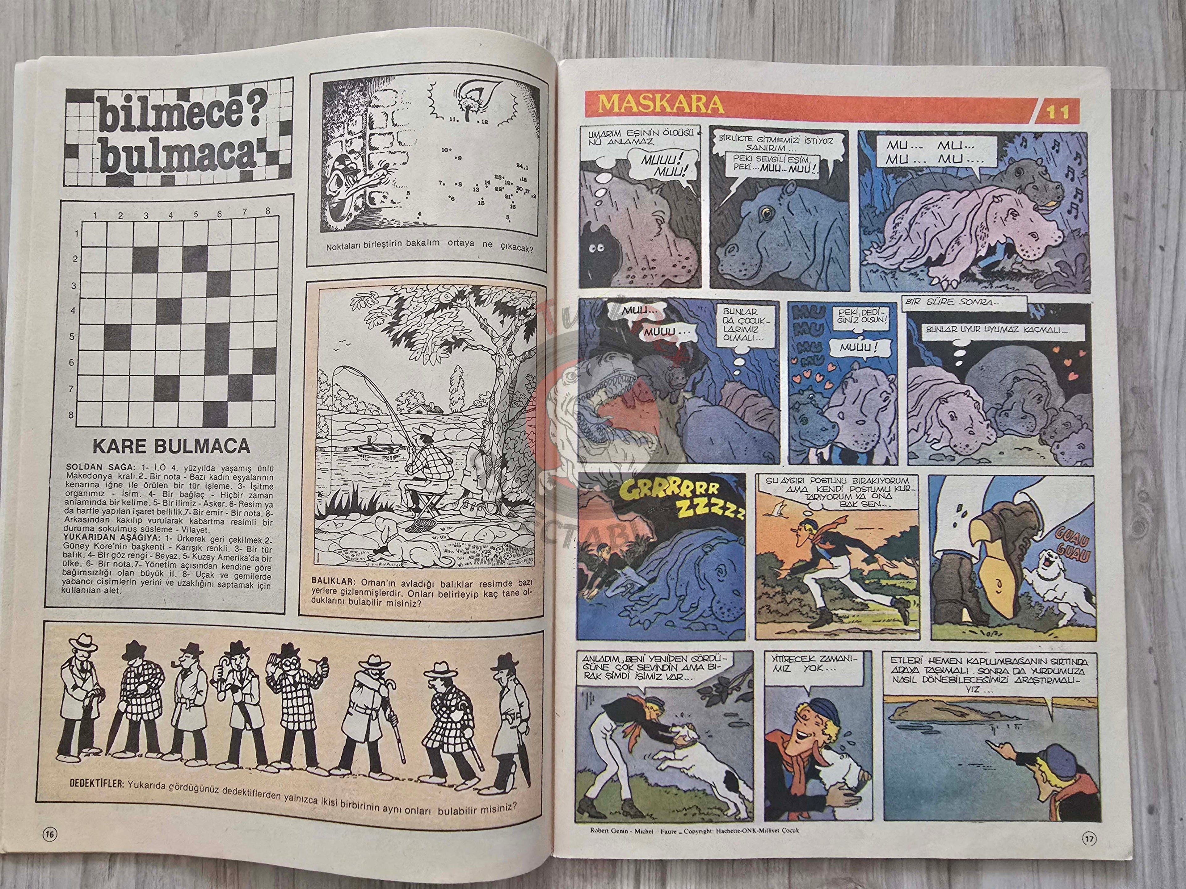 Milliyet Çocuk #14 1984 Turkish Comic Turkey l'étalon noir Bob Morane Stefi Gigantik Lucky Luke