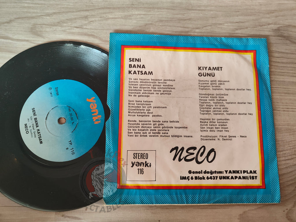 Neco – Seni Bana Katsam 7" Turkish Pressing Vinyl Turkey Edition