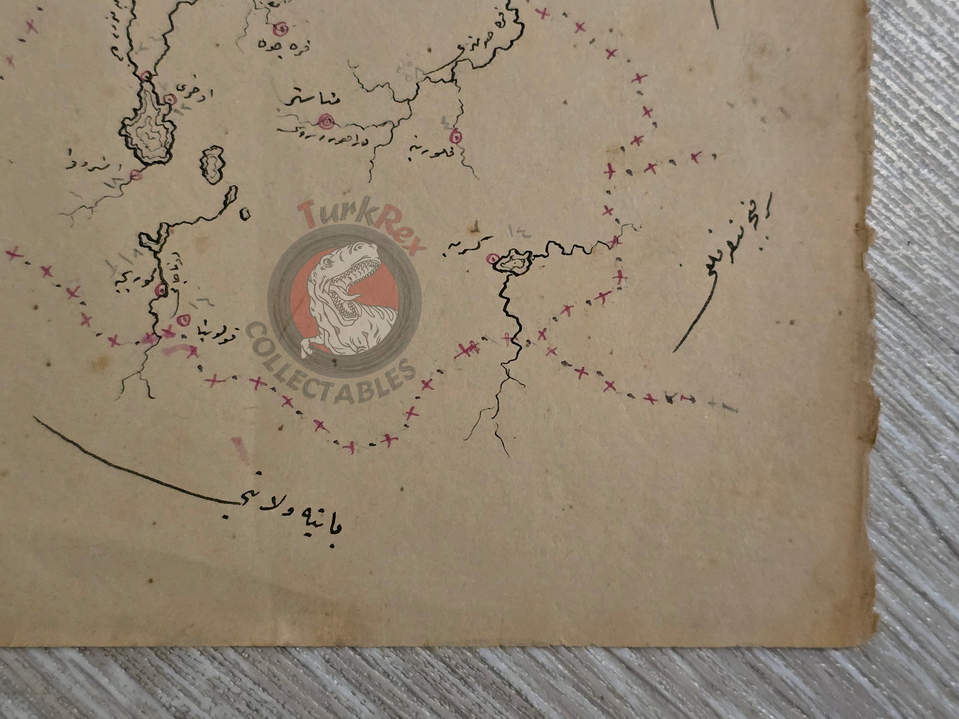 Ottoman Empire Hand-Drawn Map Manastir Vilayet 1890s Manuscript Balkans Macedonia