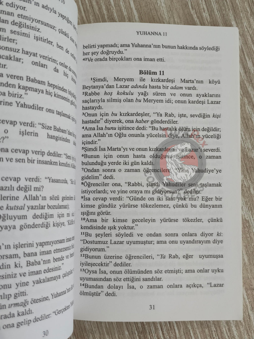 The Gospel of John Bible 2013 Turkish Book New Testament
